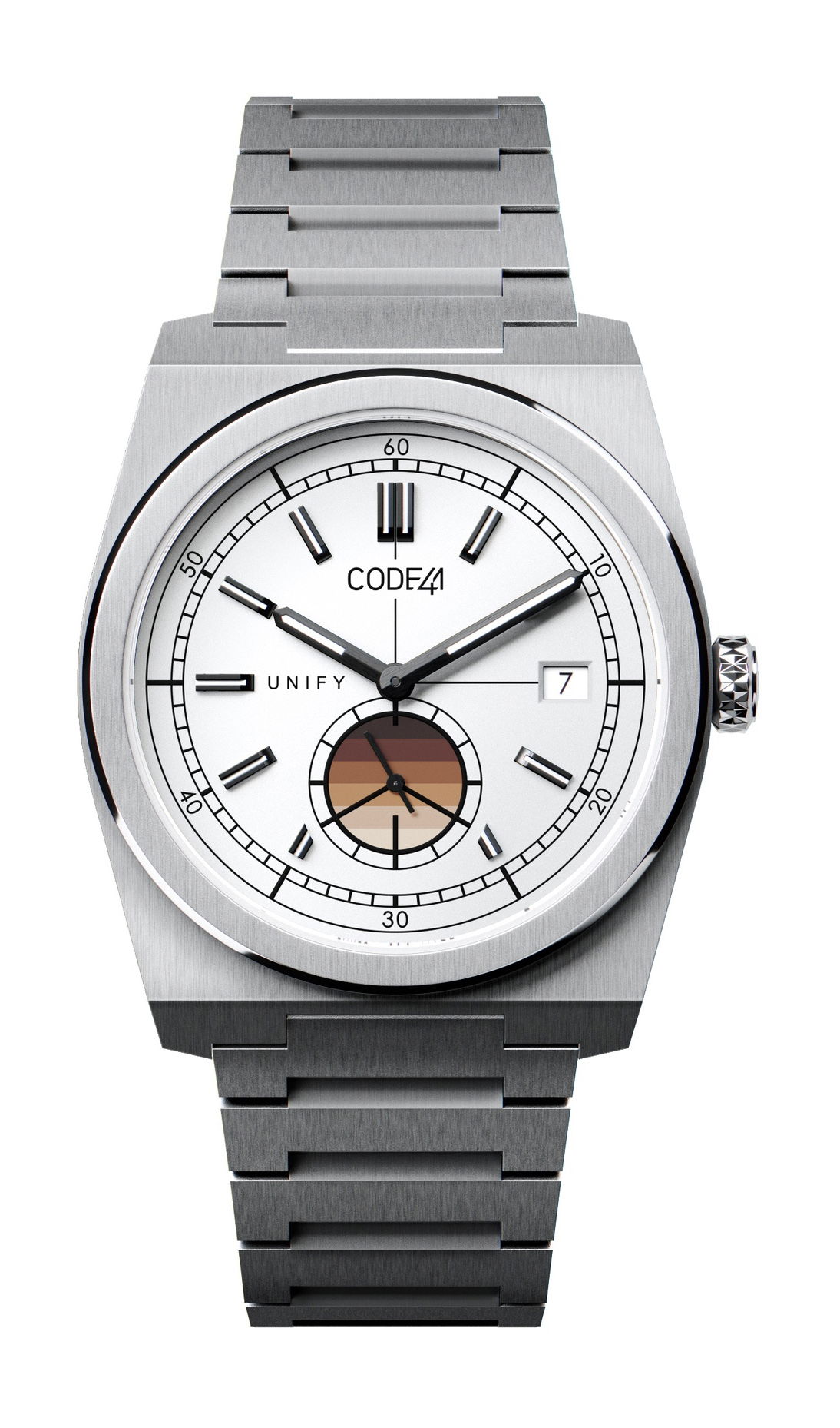 CODE41 UNIFY Small Seconds Quartz Equity Flag luxury timepiece - detailed view