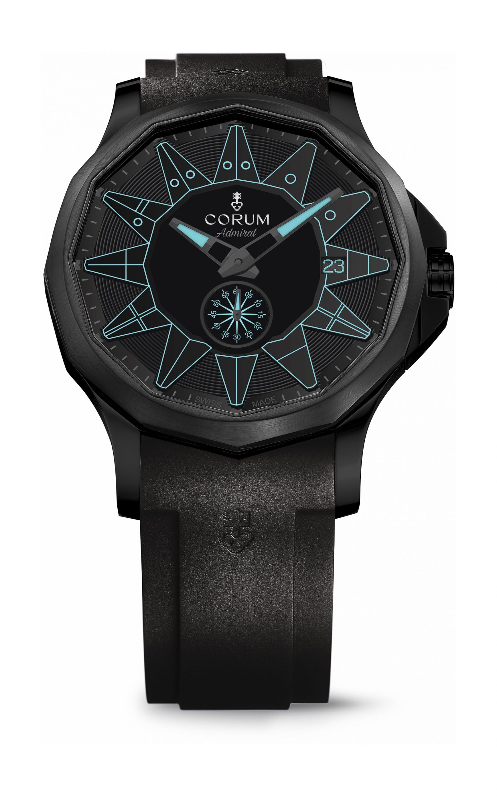Corum Admiral 42 Automatic All Black luxury timepiece - detailed view