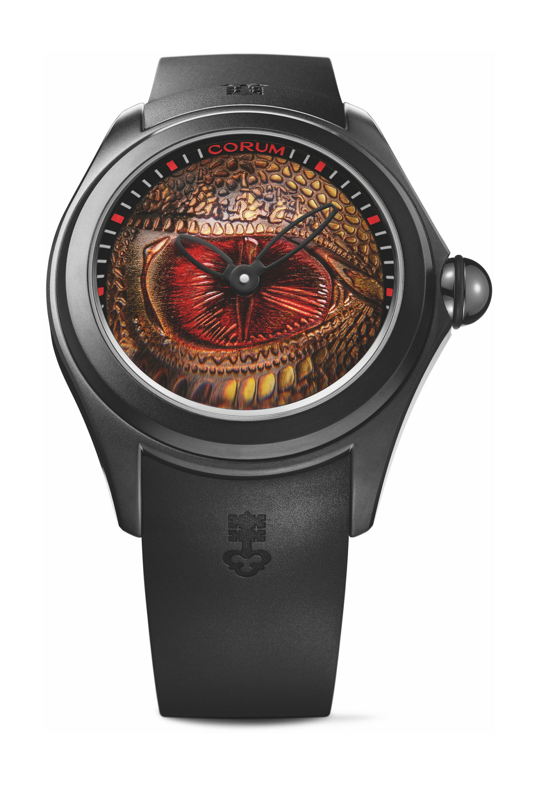 Corum Bubble 47 Dragon Eye luxury timepiece - detailed view