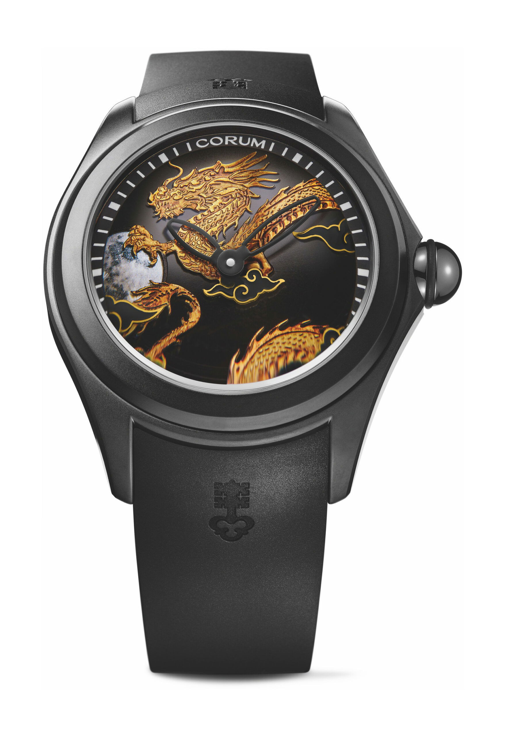 Corum Bubble 47 Dragon luxury timepiece - detailed view