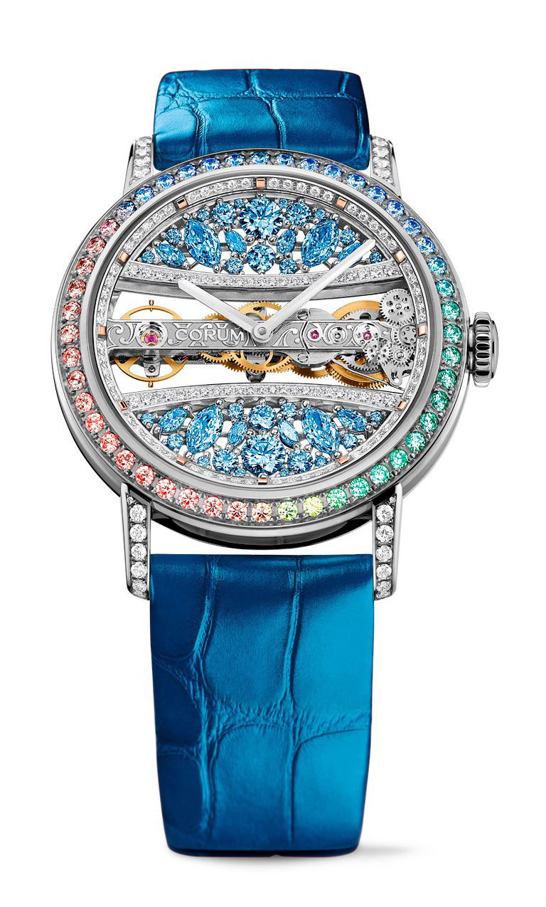 Corum Golden Bridge Round 39 luxury timepiece - detailed view