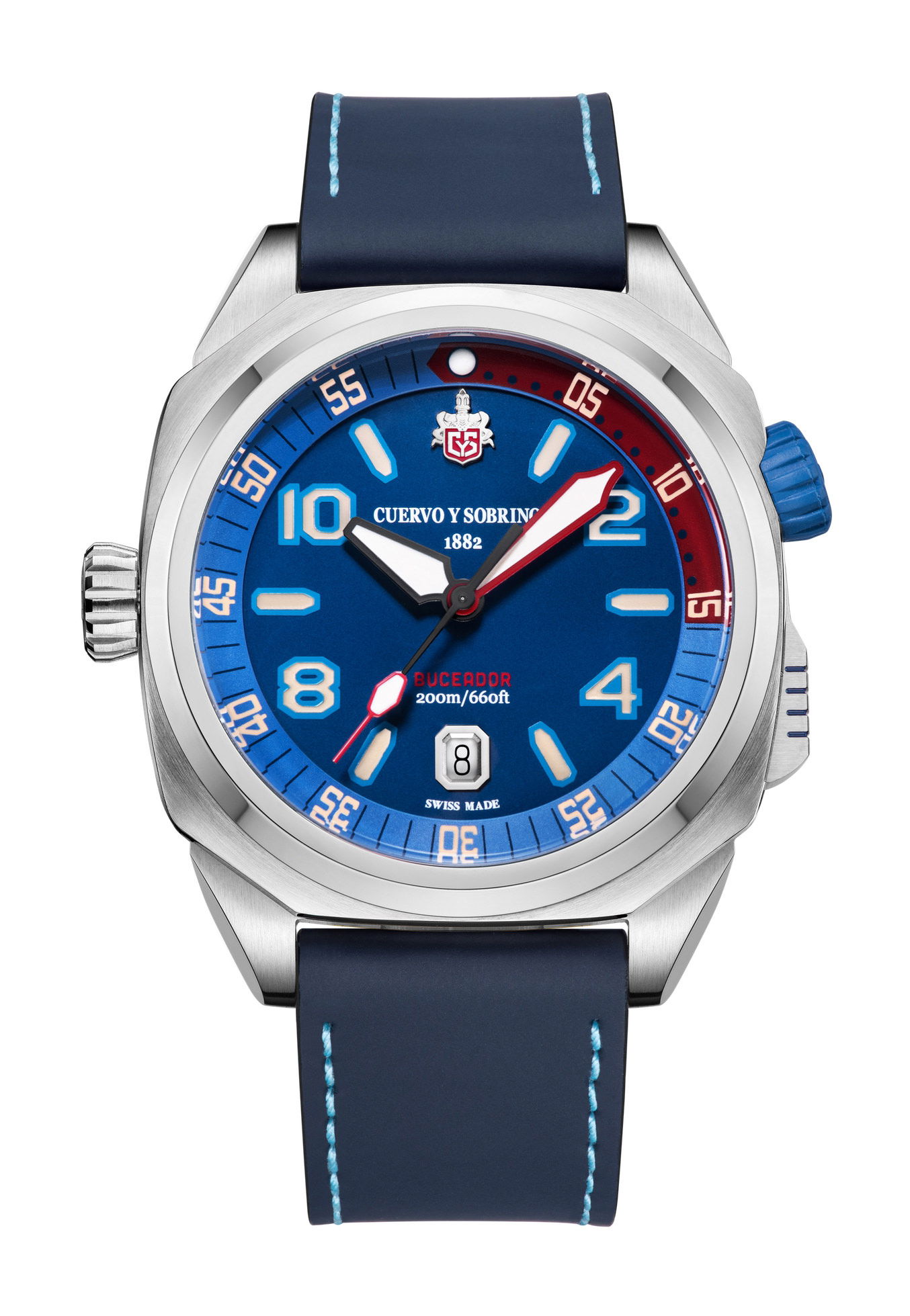 Cuervo y Sobrinos Buceador Caribe luxury timepiece - detailed view