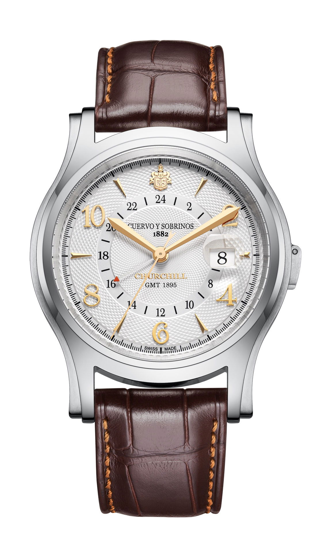 Cuervo y Sobrinos Churchill 1895 GMT luxury timepiece - detailed view