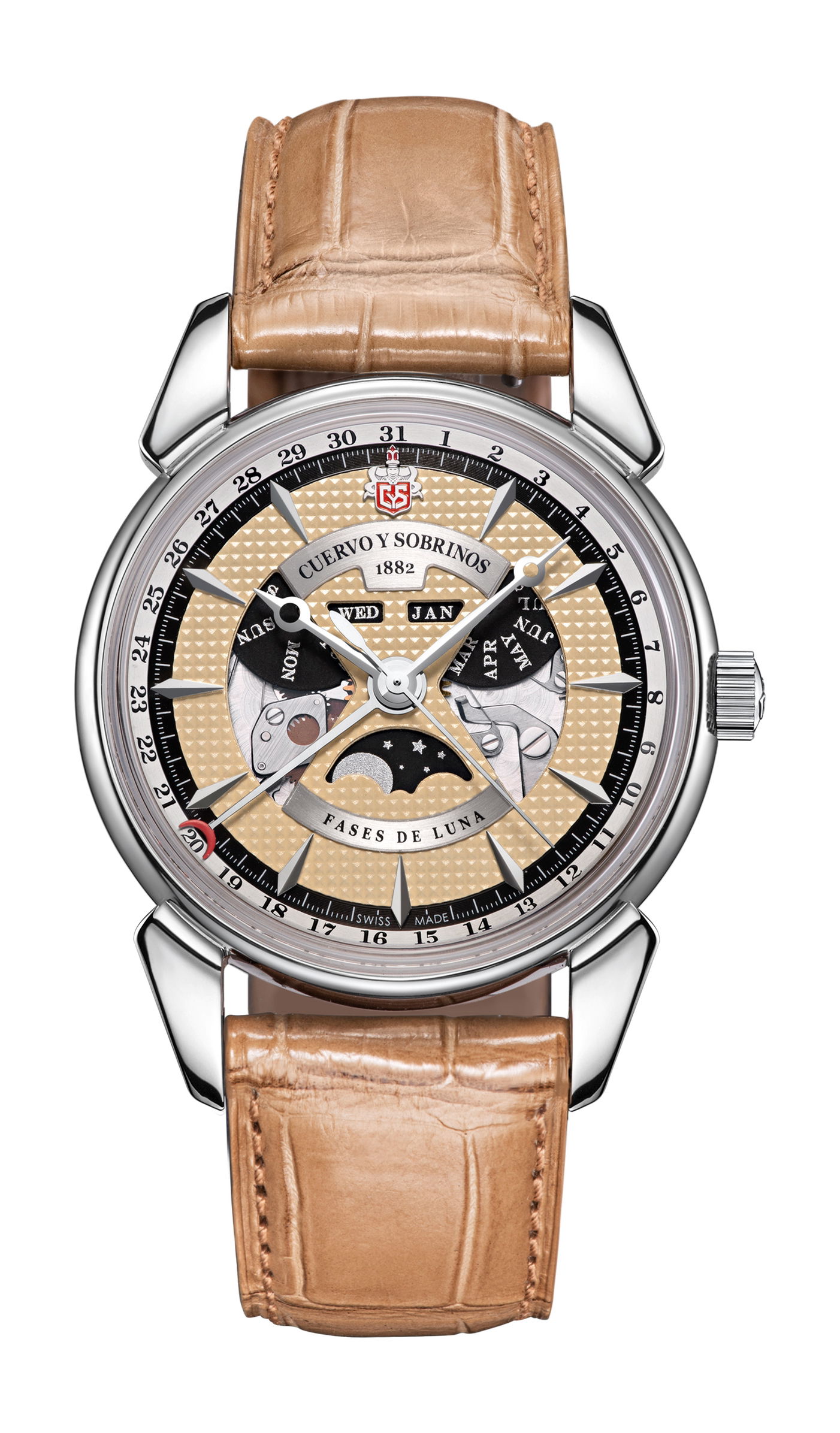 Cuervo y Sobrinos Historiador Luna Negra luxury timepiece - detailed view
