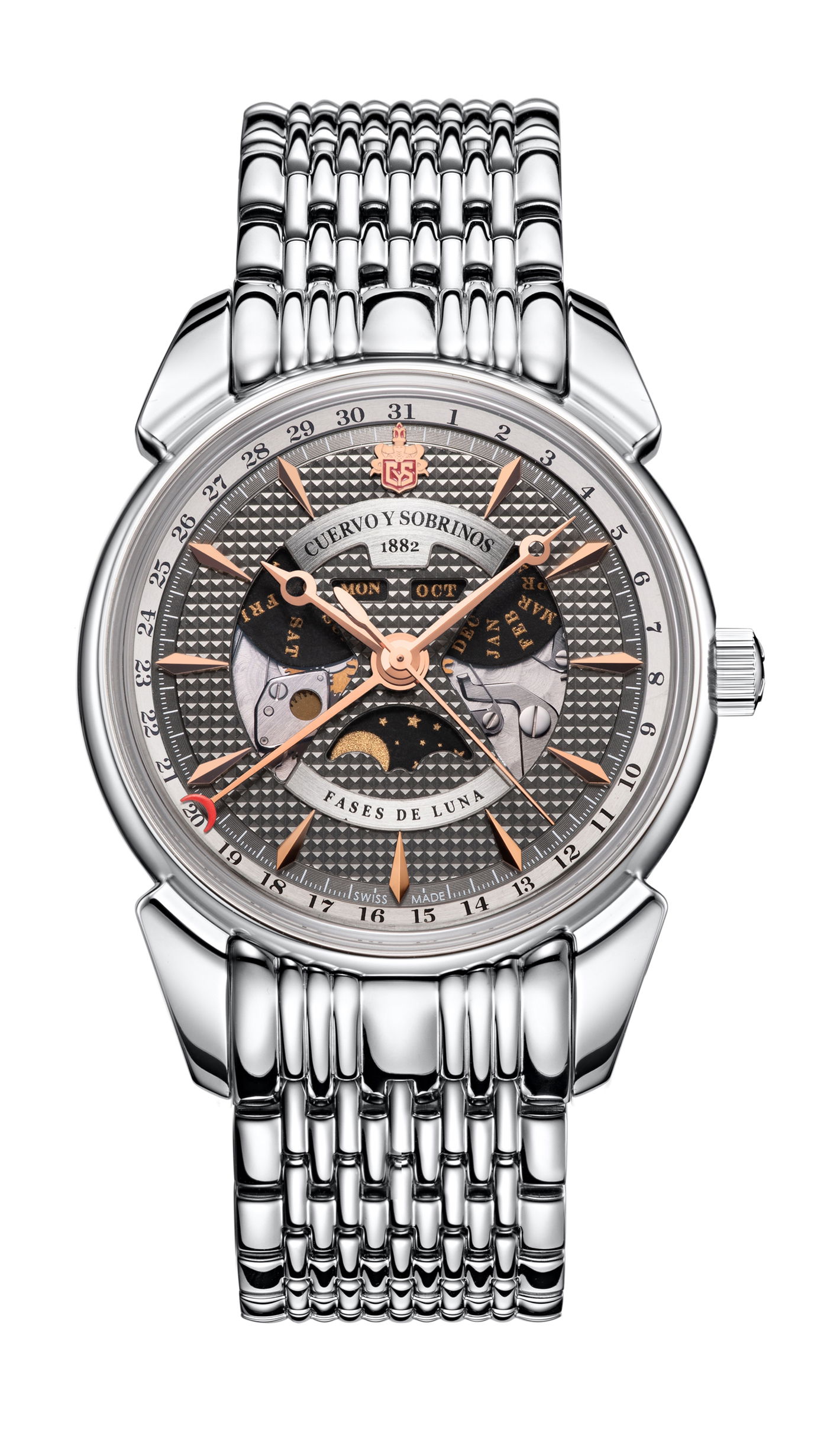 Cuervo y Sobrinos Historiador Luna Negra luxury timepiece - detailed view