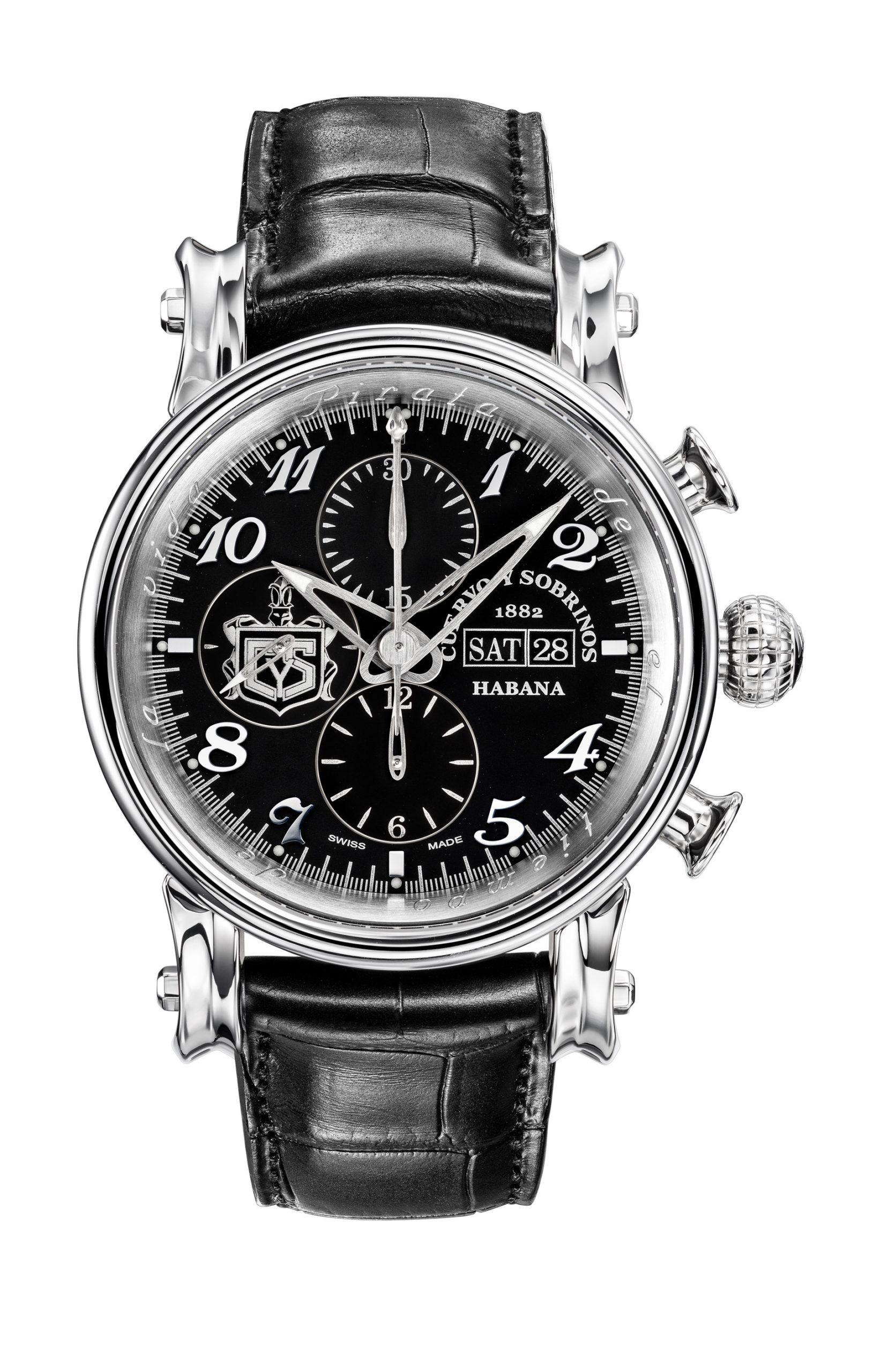 Cuervo y Sobrinos Pirata Crono luxury timepiece - detailed view