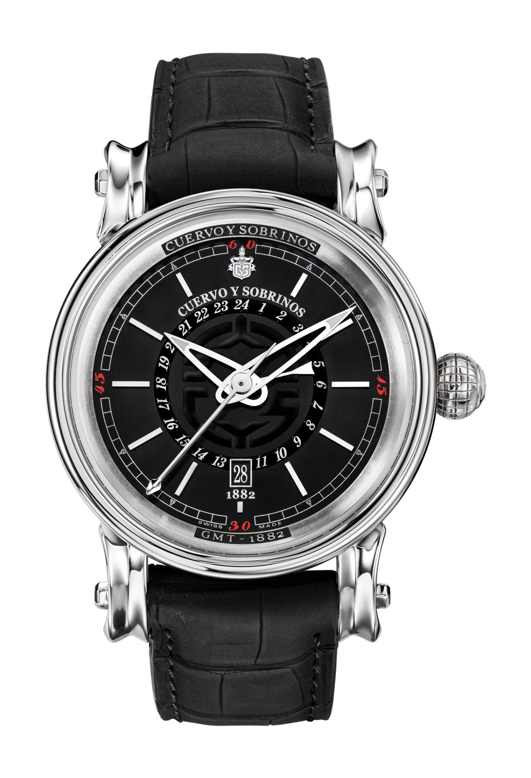 Cuervo y Sobrinos Pirata GMT luxury timepiece - detailed view