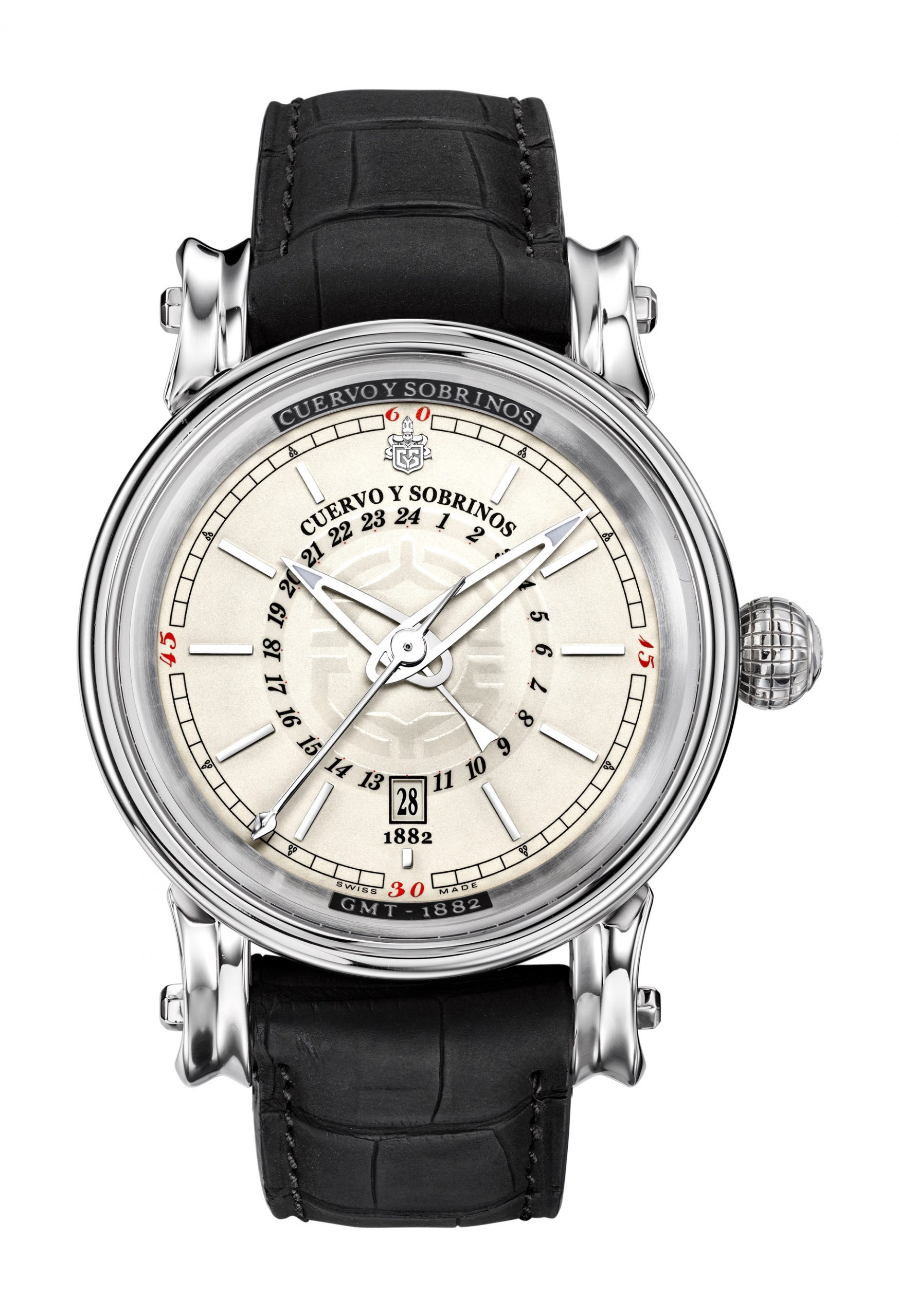 Cuervo y Sobrinos Pirata GMT luxury timepiece - detailed view