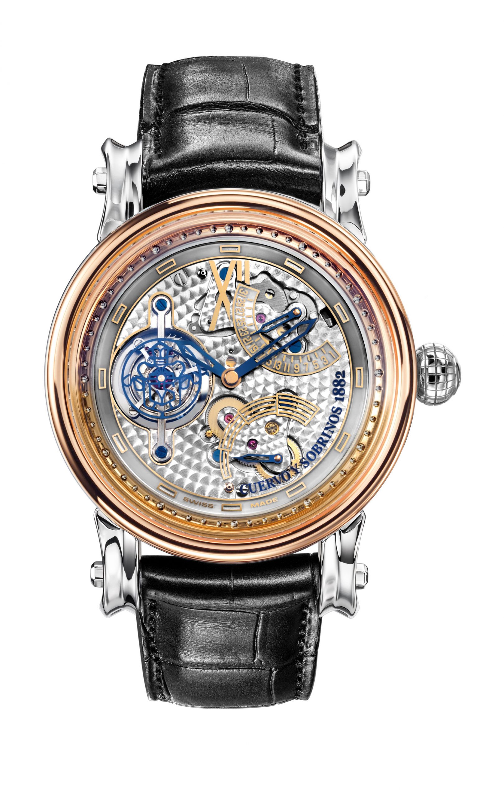Cuervo y Sobrinos Pirata Tourbillon luxury timepiece - detailed view