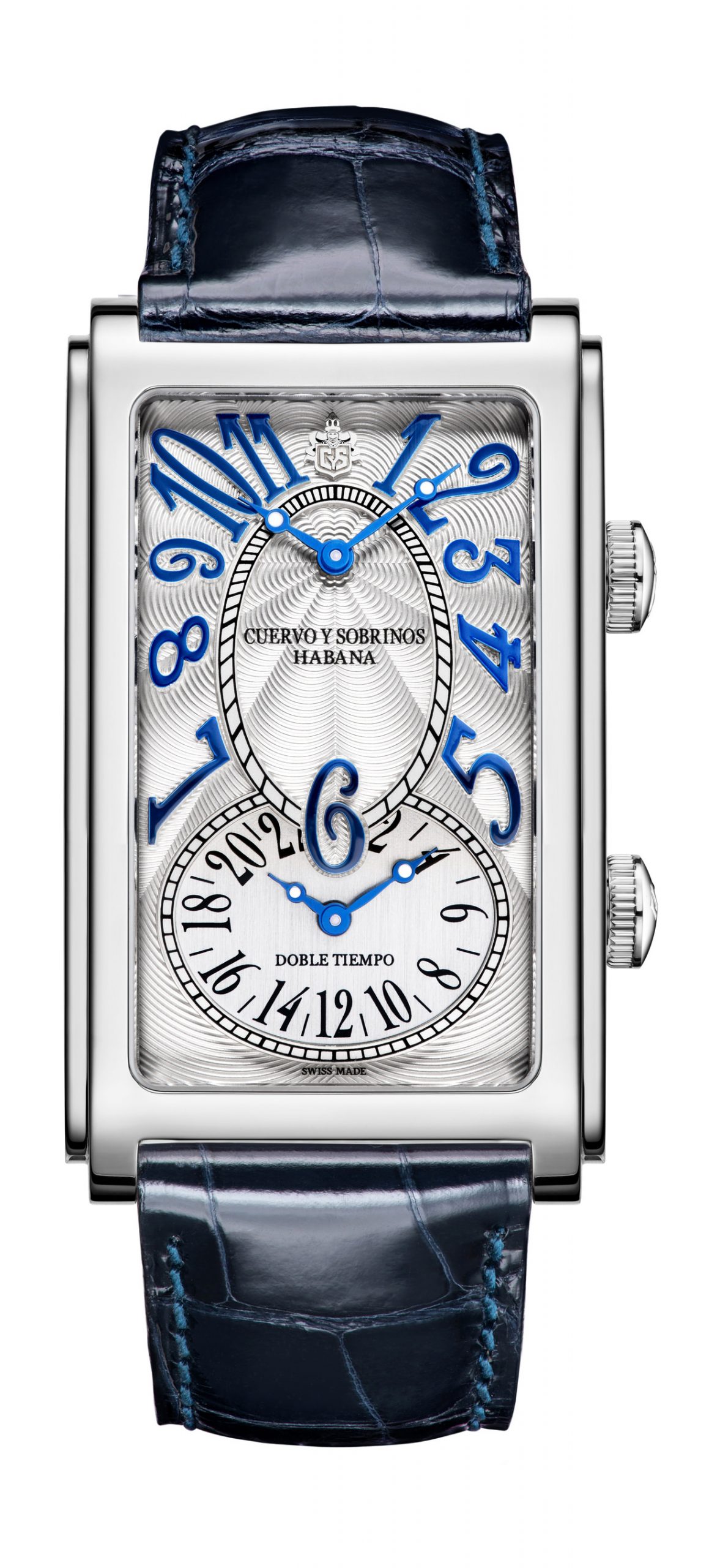 Cuervo y Sobrinos Prominente Icónico Doble Tiempo luxury timepiece - detailed view