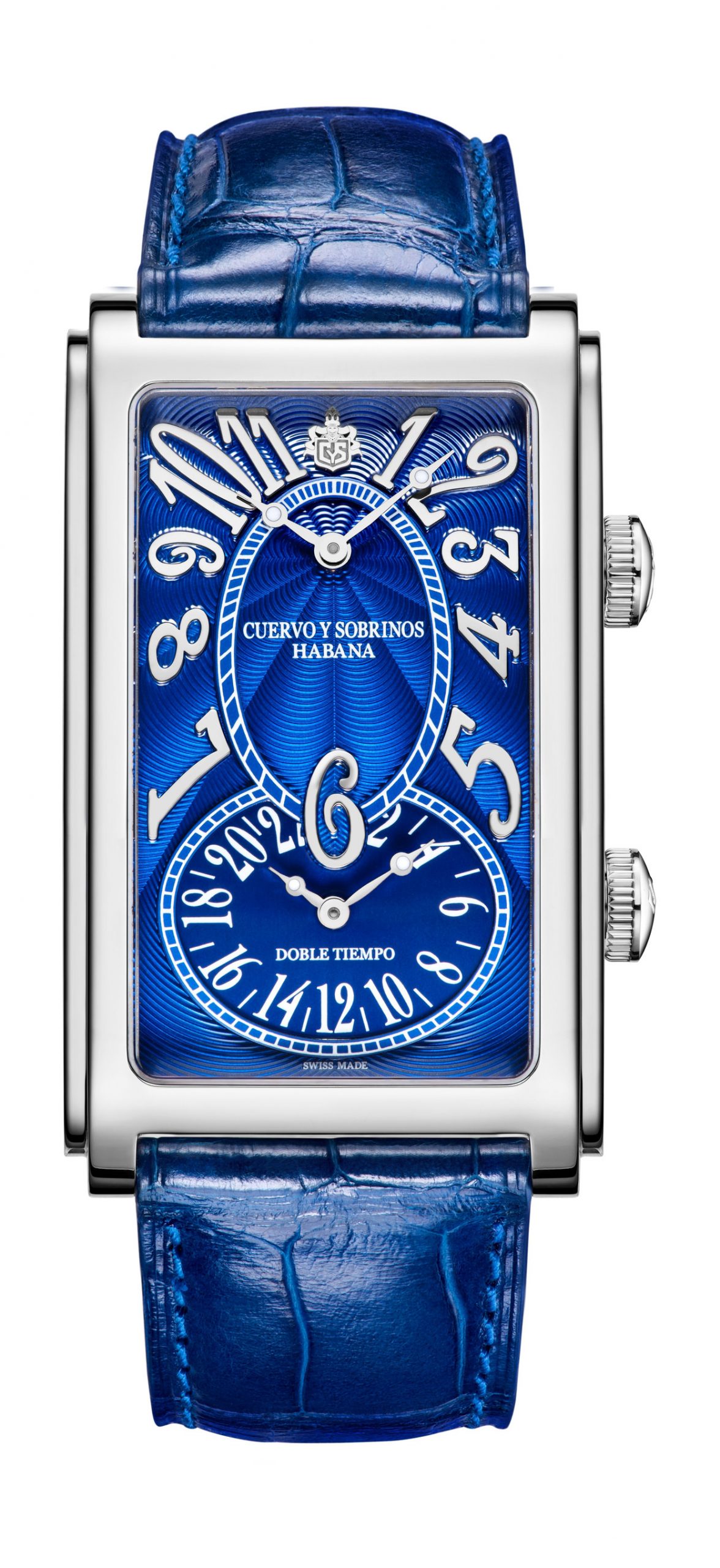 Cuervo y Sobrinos Prominente Doble Tiempo luxury timepiece - detailed view