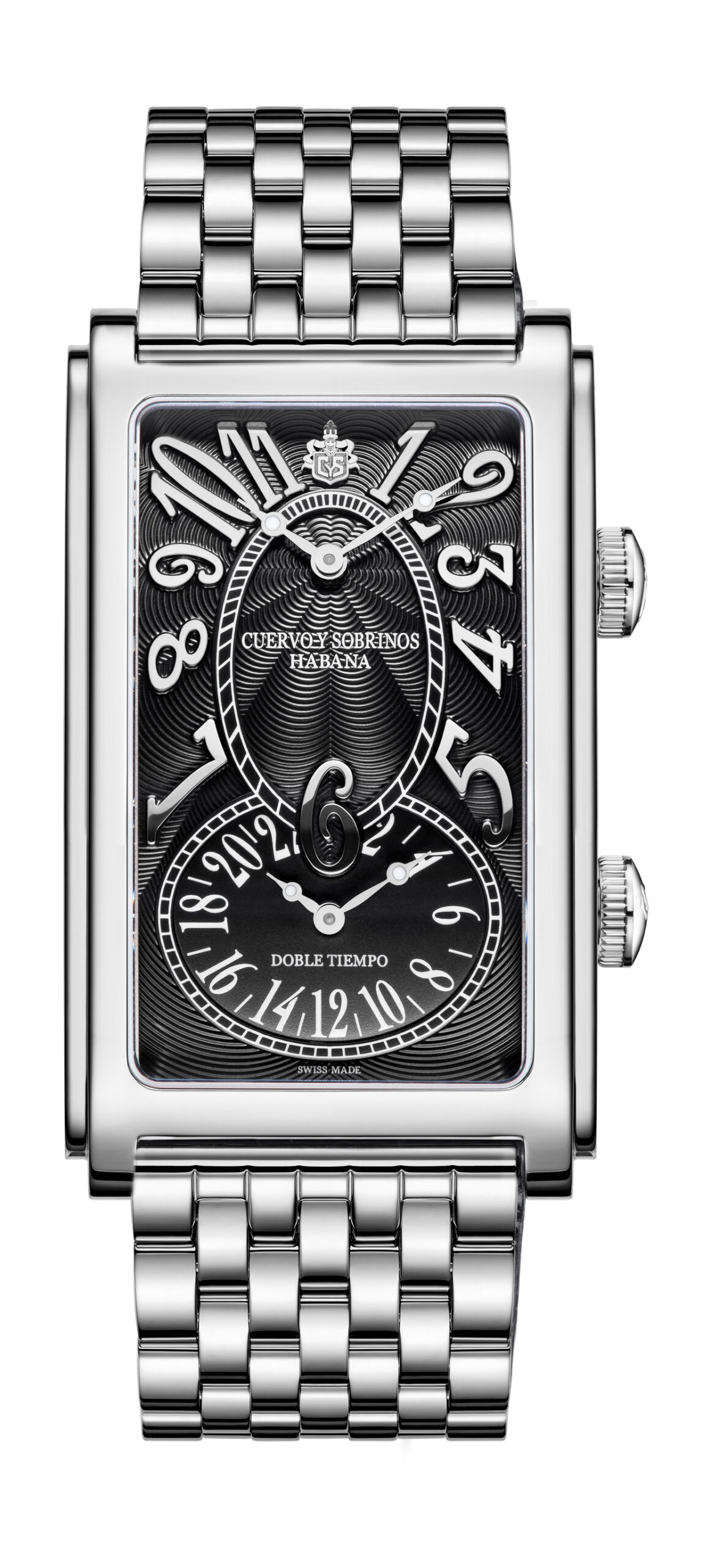 Cuervo y Sobrinos Prominente Icónico Doble Tiempo luxury timepiece - detailed view