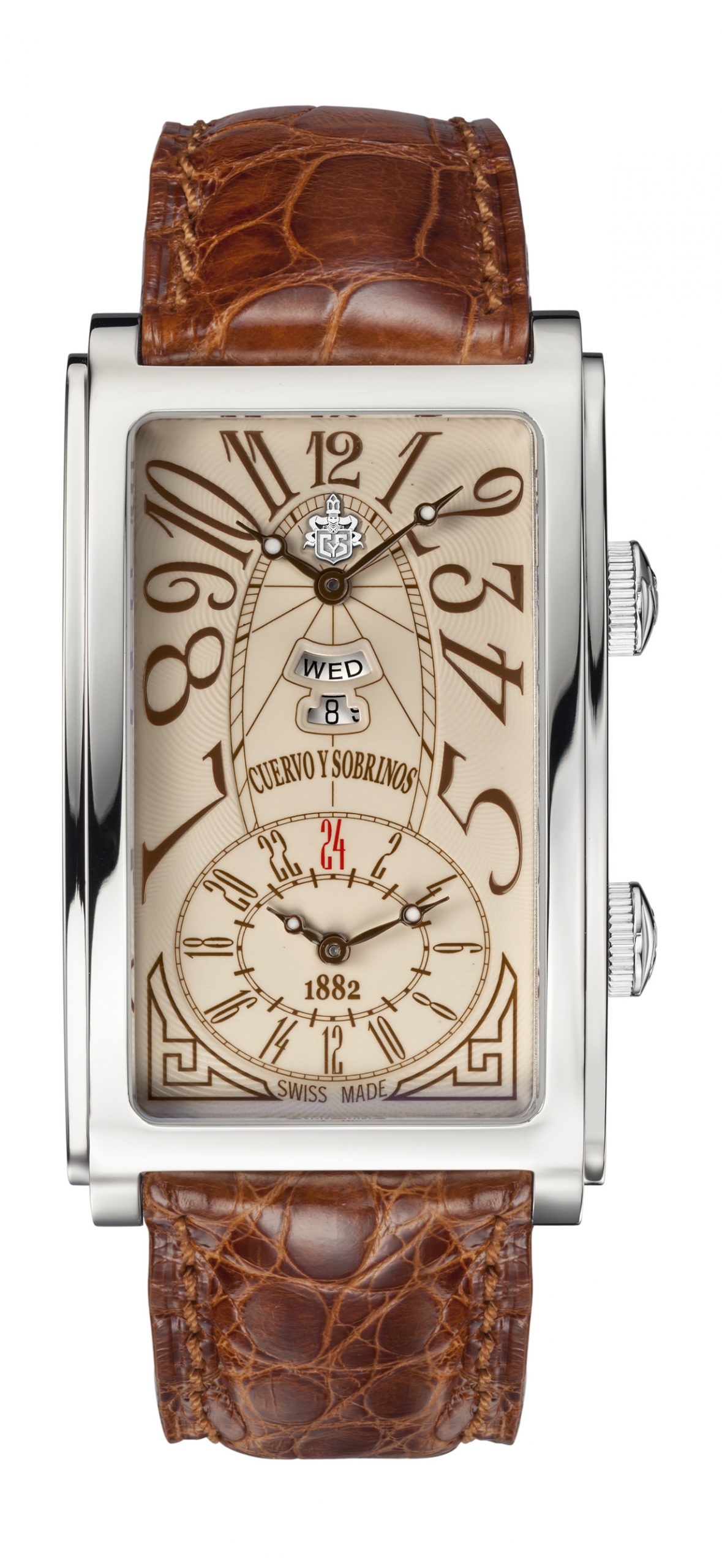 Cuervo y Sobrinos Prominente Doble Tiempo luxury timepiece - detailed view