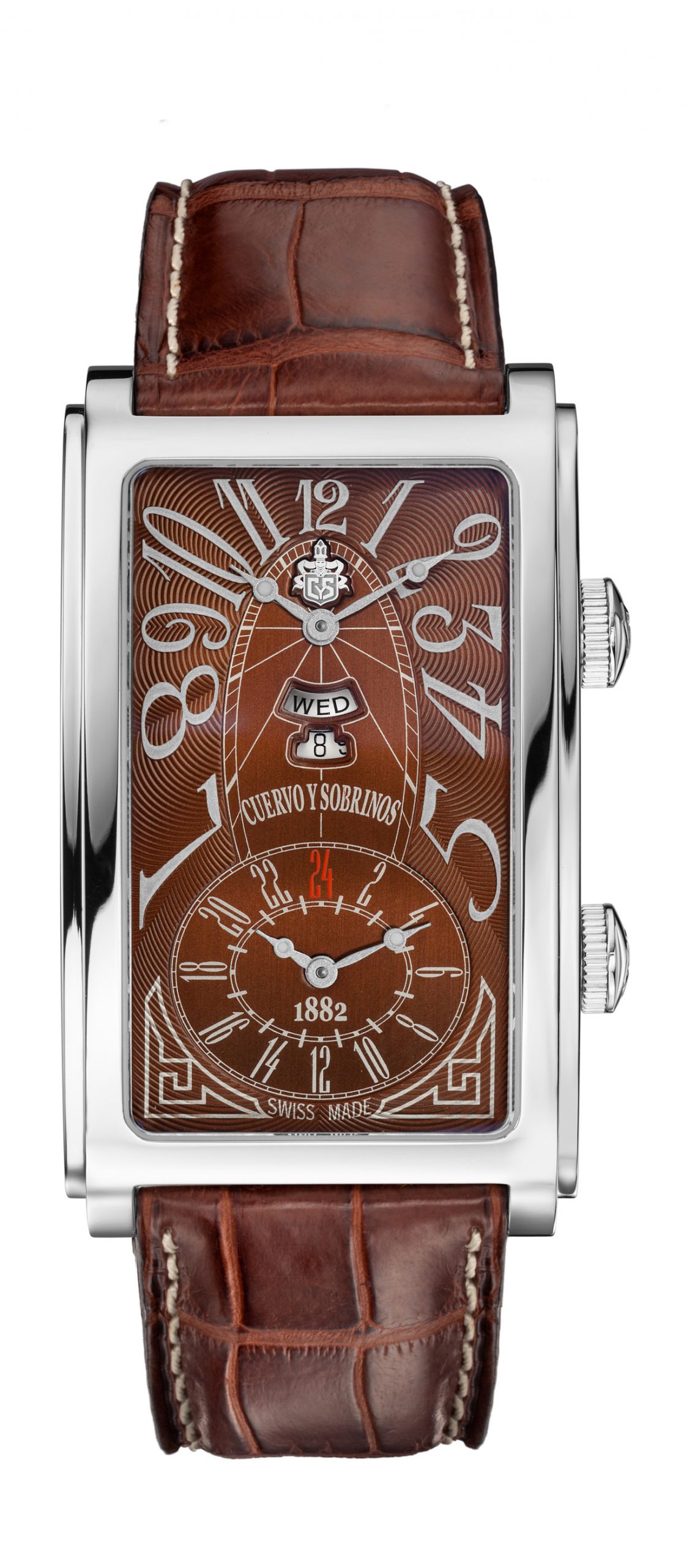 Cuervo y Sobrinos Prominente Doble Tiempo luxury timepiece - detailed view