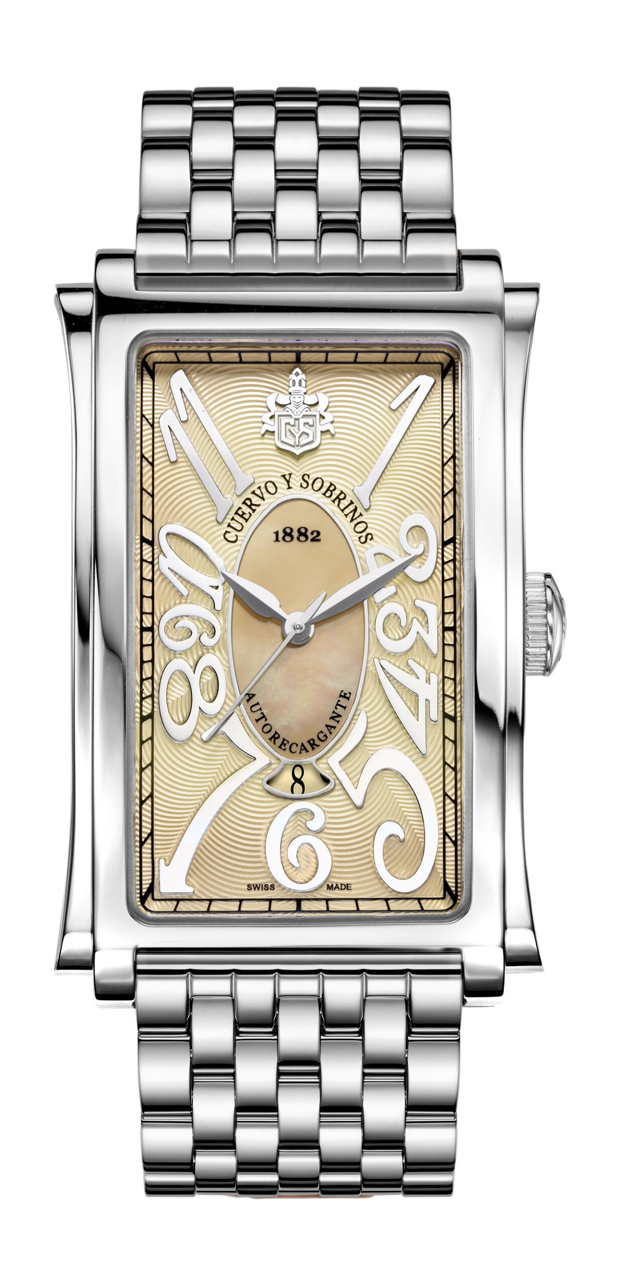 Cuervo y Sobrinos Prominente Iconico Solo Tiempo luxury timepiece - detailed view