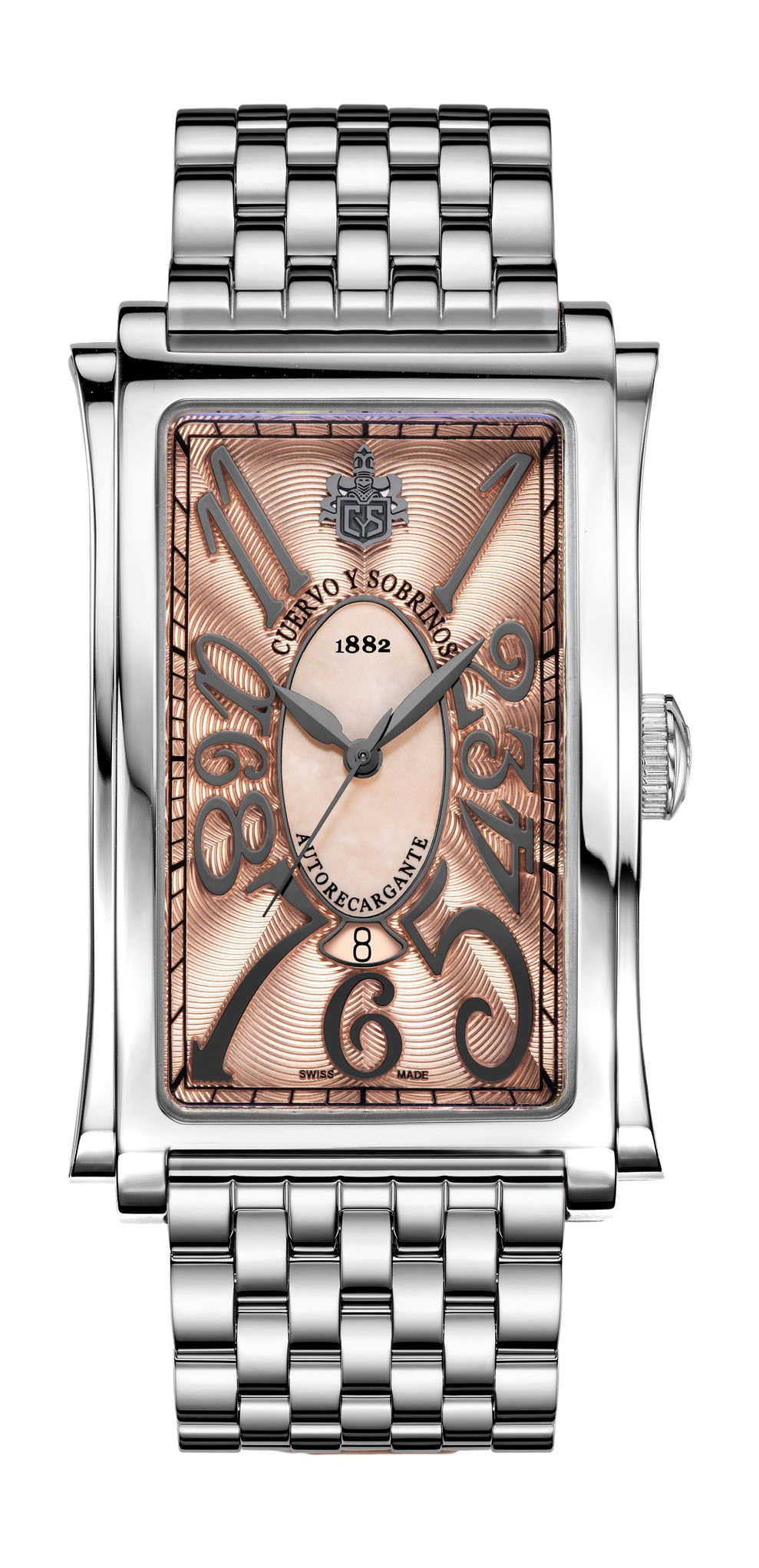 Cuervo y Sobrinos Prominente Iconico Solo Tiempo luxury timepiece - detailed view