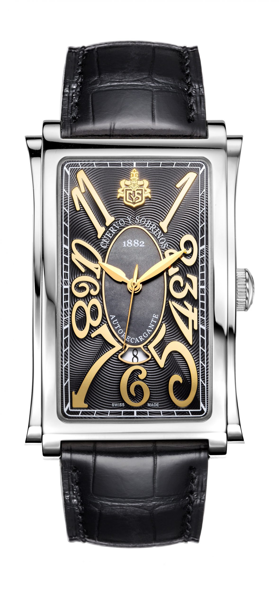 Cuervo y Sobrinos Prominente Iconico Solo Tiempo luxury timepiece - detailed view