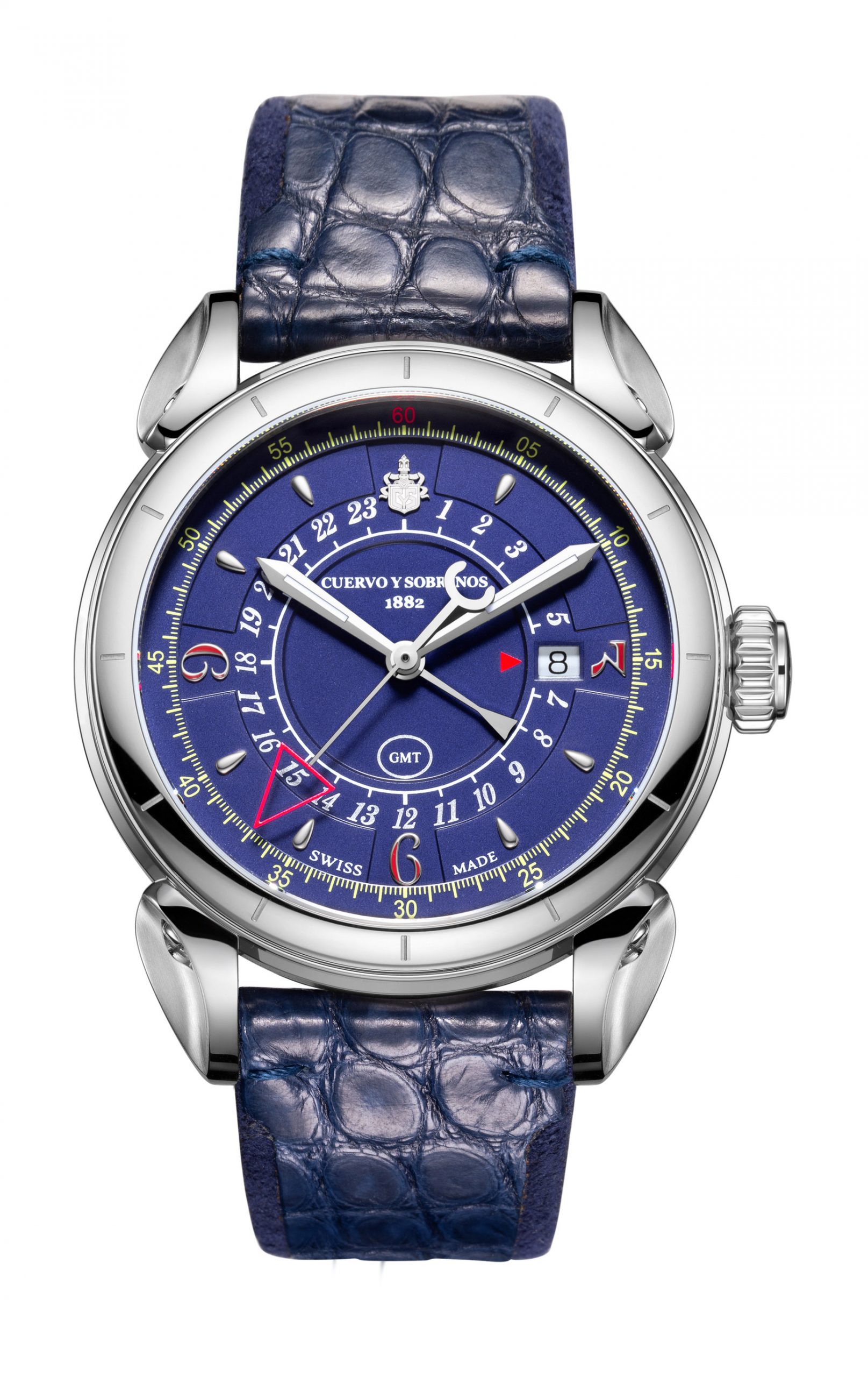 Cuervo y Sobrinos Vuelo GMT luxury timepiece - detailed view
