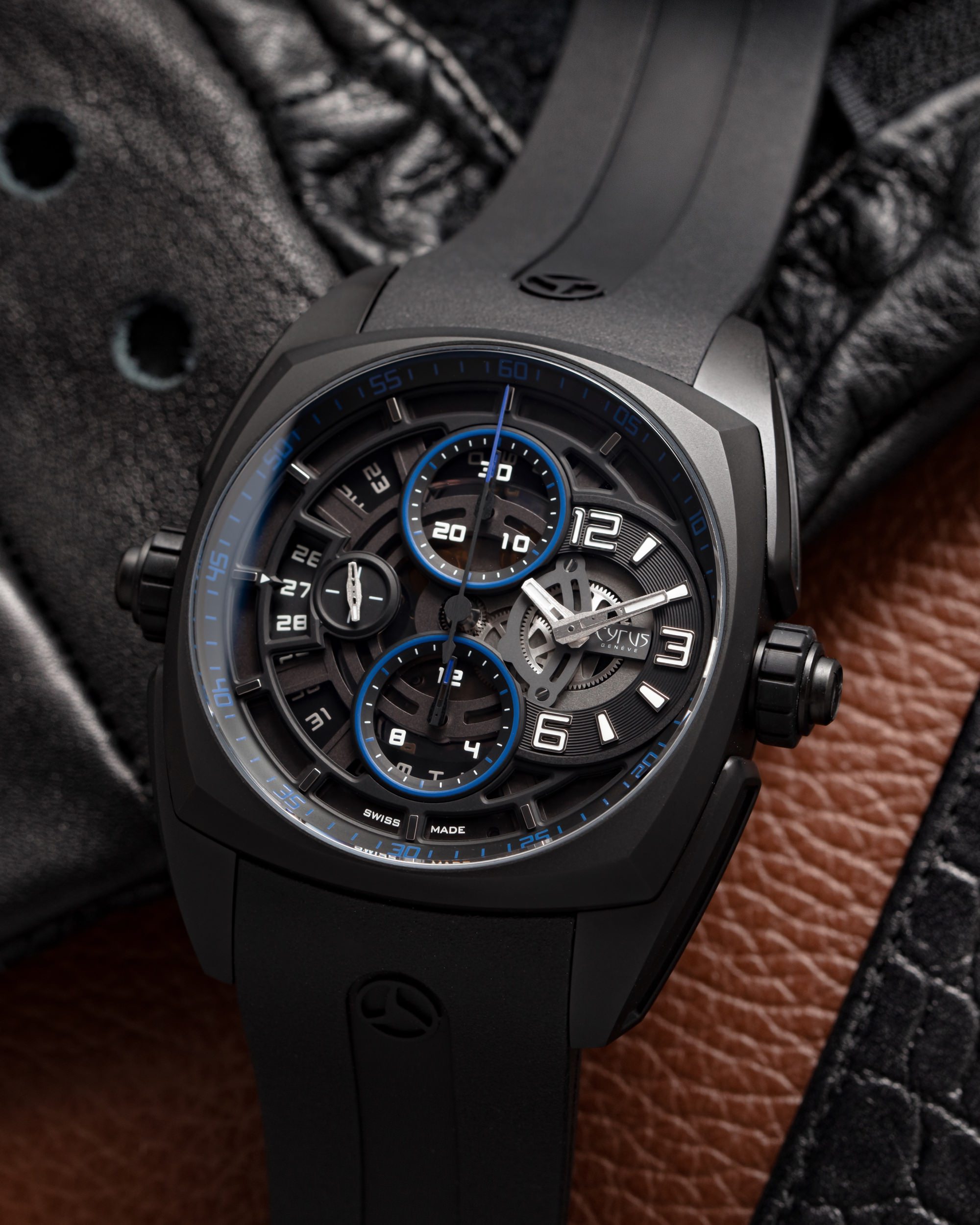 Cyrus Klepcys Skeleton Chronograph Dark & Blue - View 3