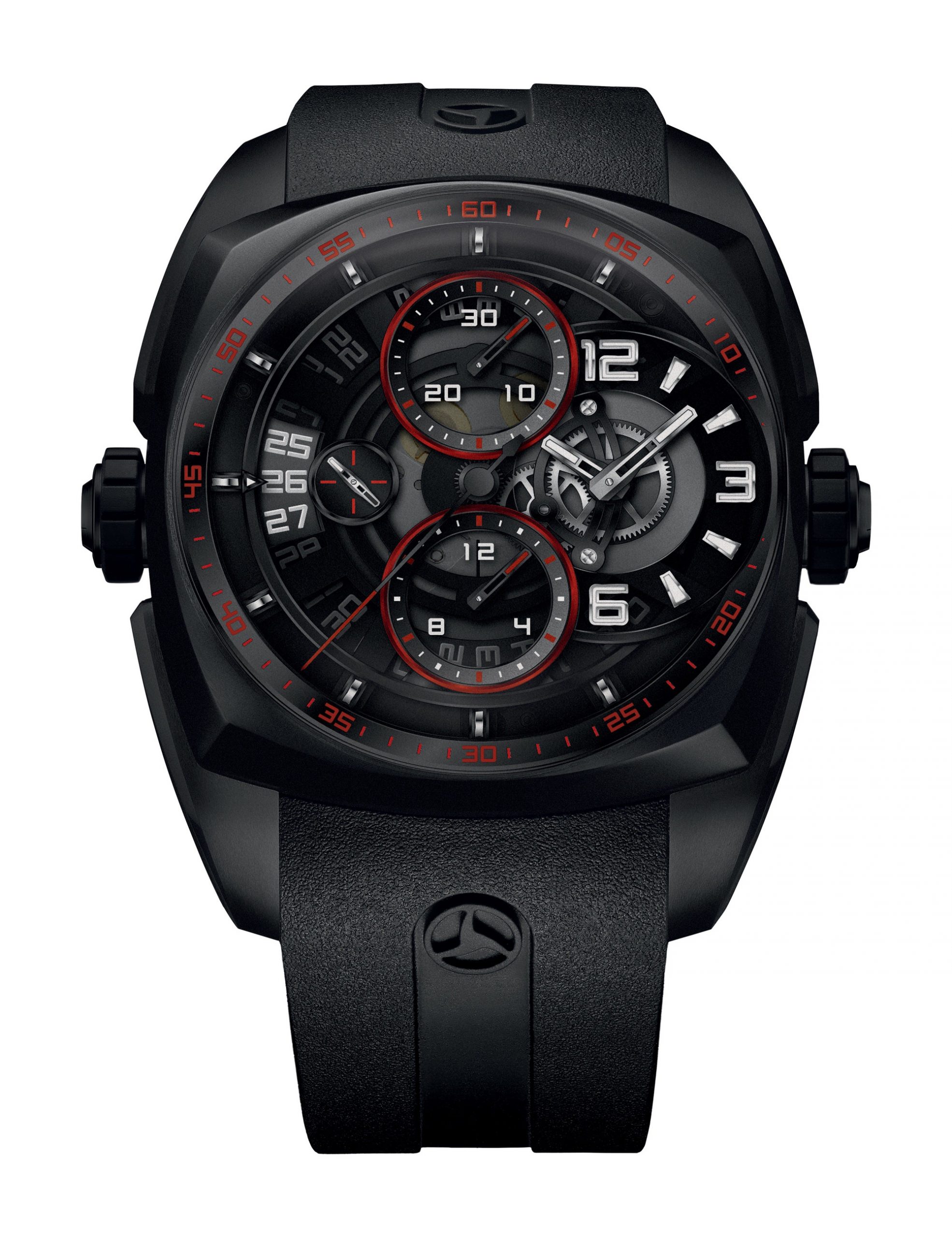 Cyrus Klepcys Skeleton Chronograph Dark & Red luxury timepiece - detailed view