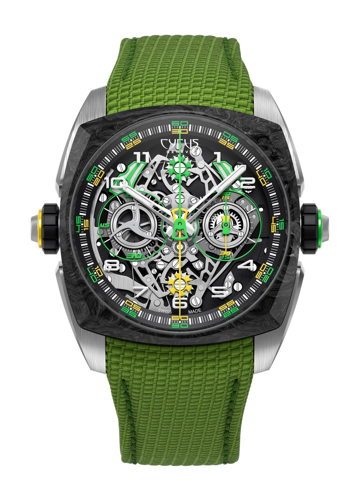 Cyrus Klepcys DICE Lime Carbon watch