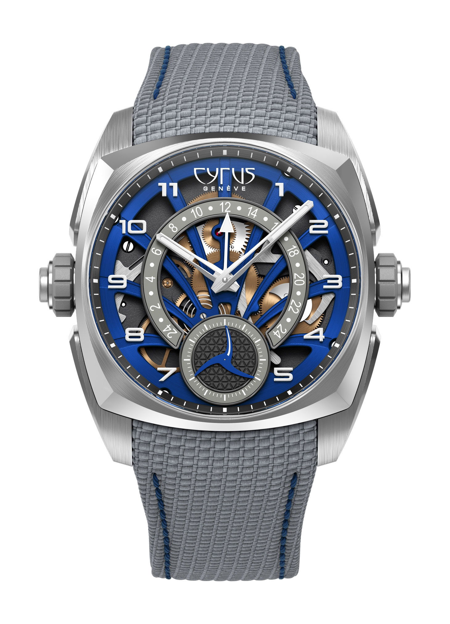 Cyrus Klepcys GMT Ocean Blue luxury timepiece - detailed view