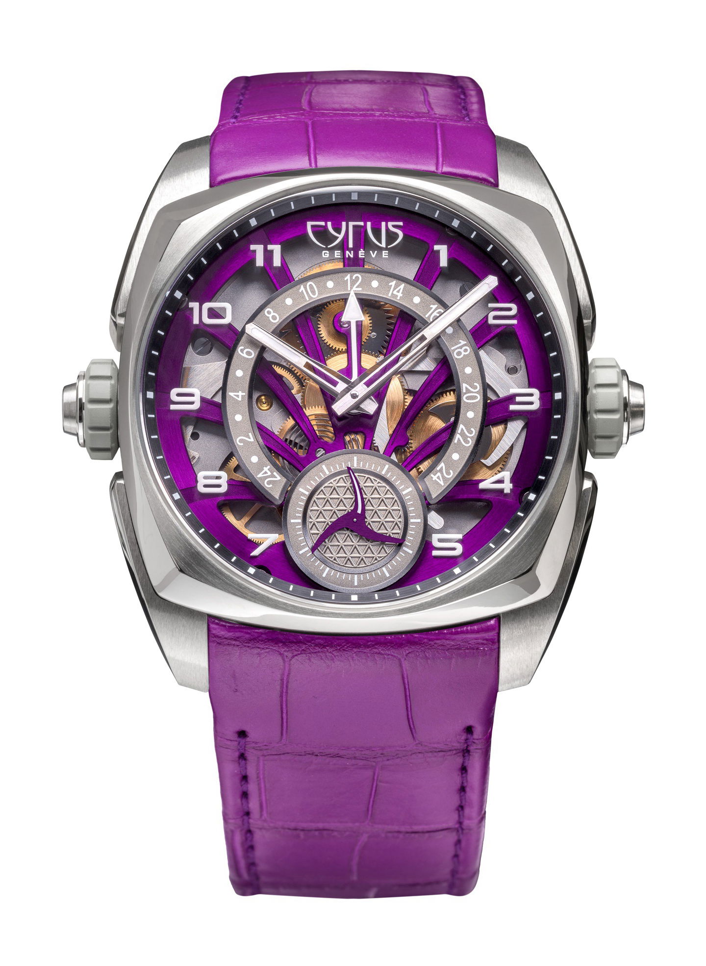 Cyrus Klepcys GMT Royal Purple luxury timepiece - detailed view