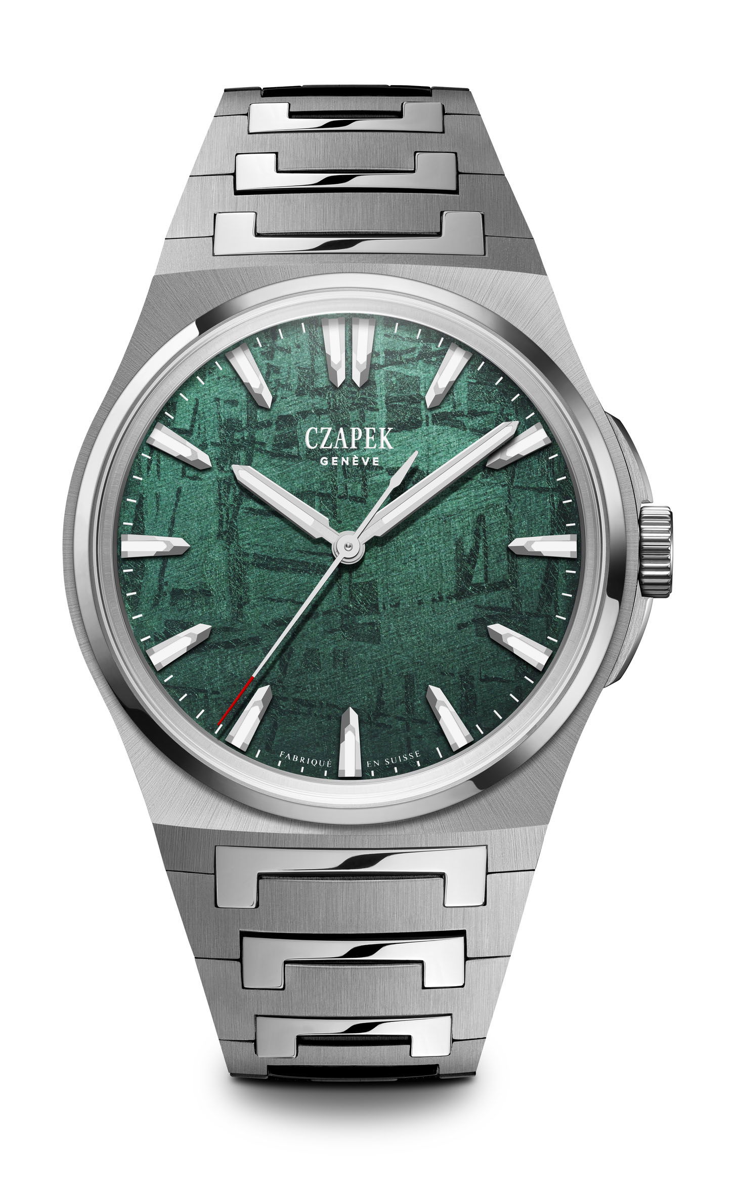 Czapek Antarctique Green Meteor Limited Edition luxury timepiece - detailed view