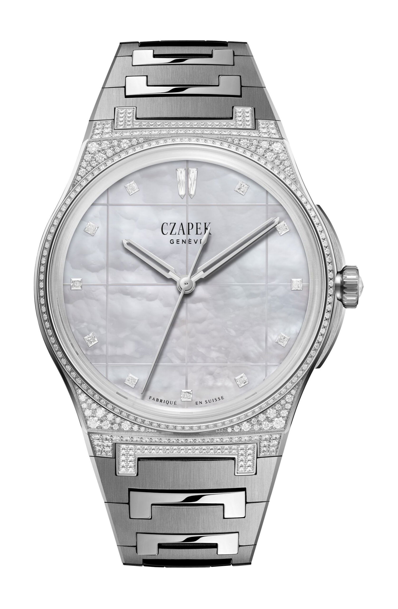 Czapek Antarctique S La Carte des Nuages Misty White luxury timepiece - detailed view