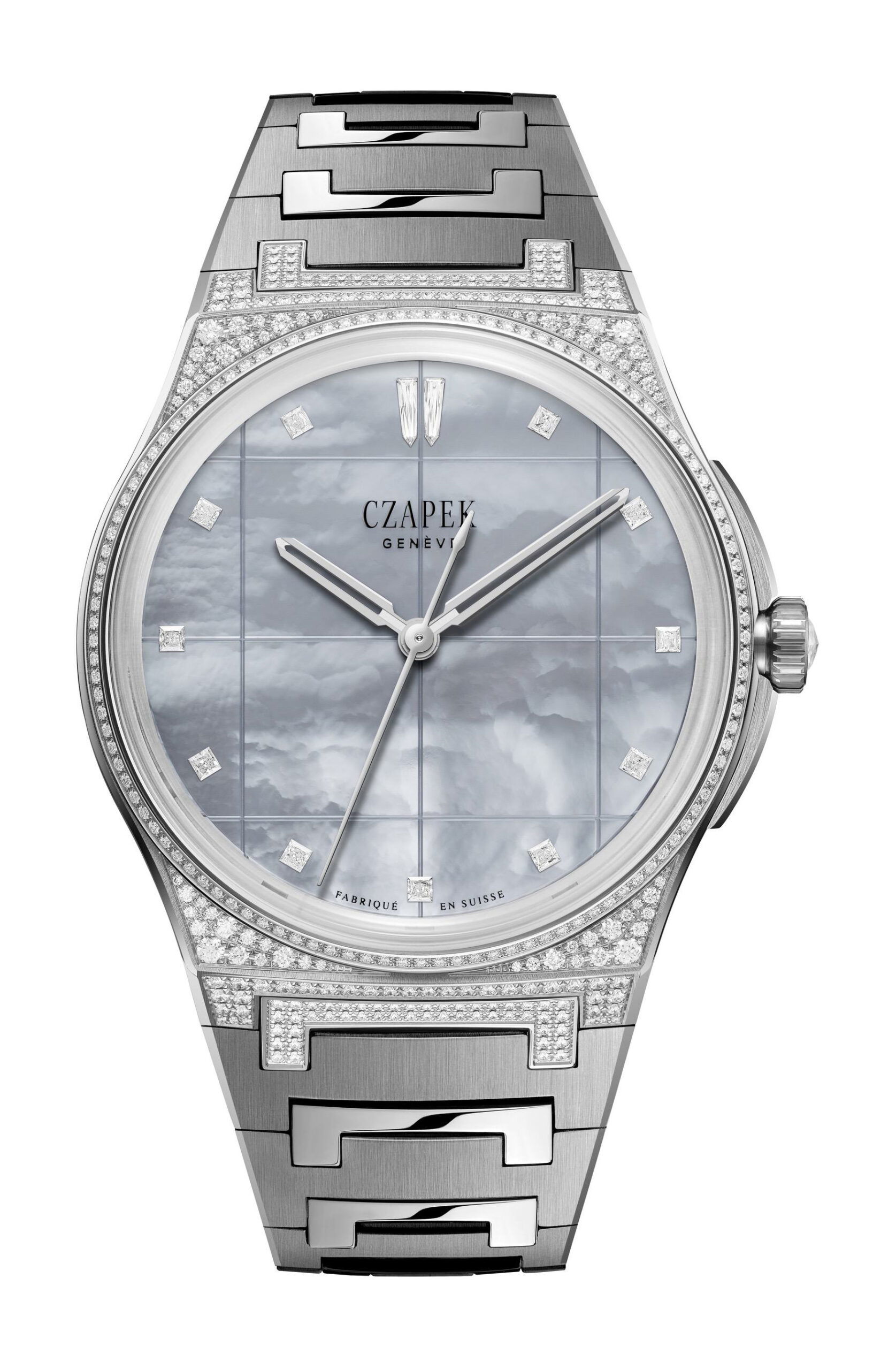 Czapek Antarctique S La Carte des Nuages Stormy Grey luxury timepiece - detailed view