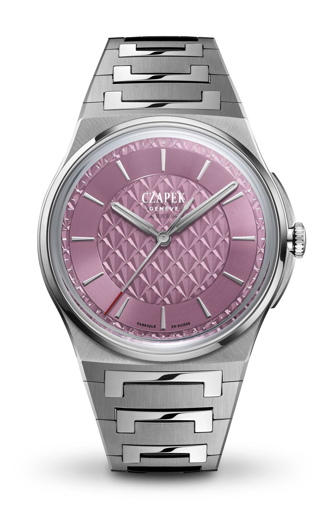 Czapek Antarctique S Sashiko Pink Lotus luxury timepiece - detailed view