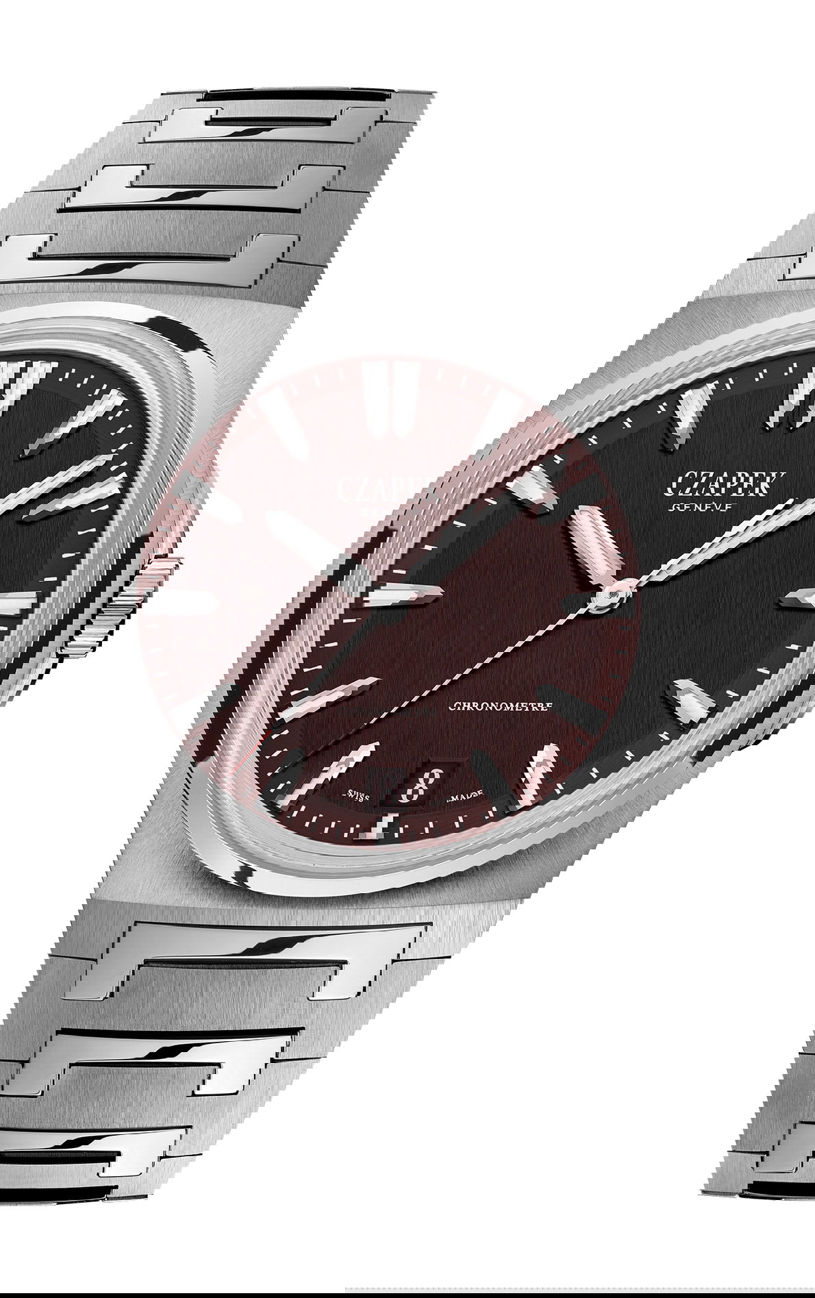 Czapek Antarctique Terre Adélie Burgundy luxury timepiece - detailed view