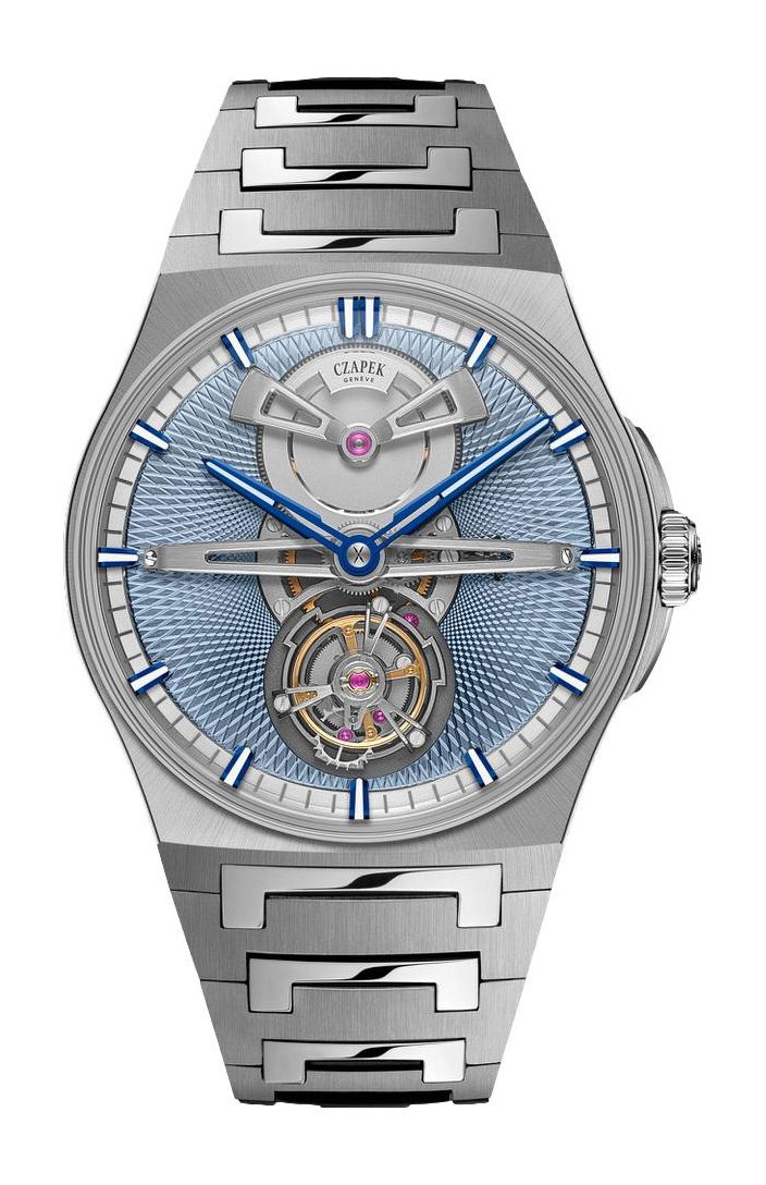 Czapek Antarctique Tourbillon Glacier Blue luxury timepiece - detailed view