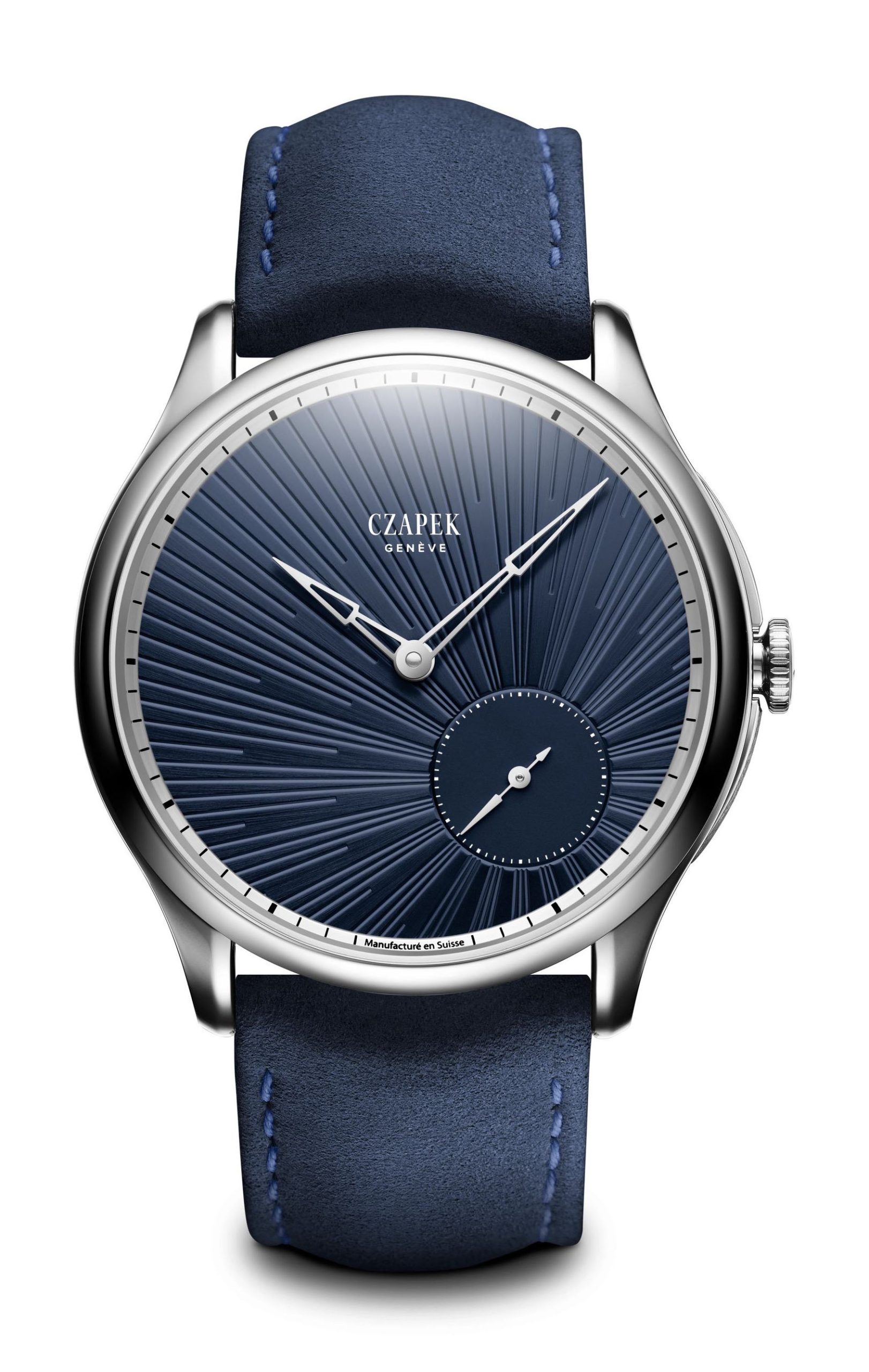 Czapek Promenade Guilloché Bleu Nuit luxury timepiece - detailed view