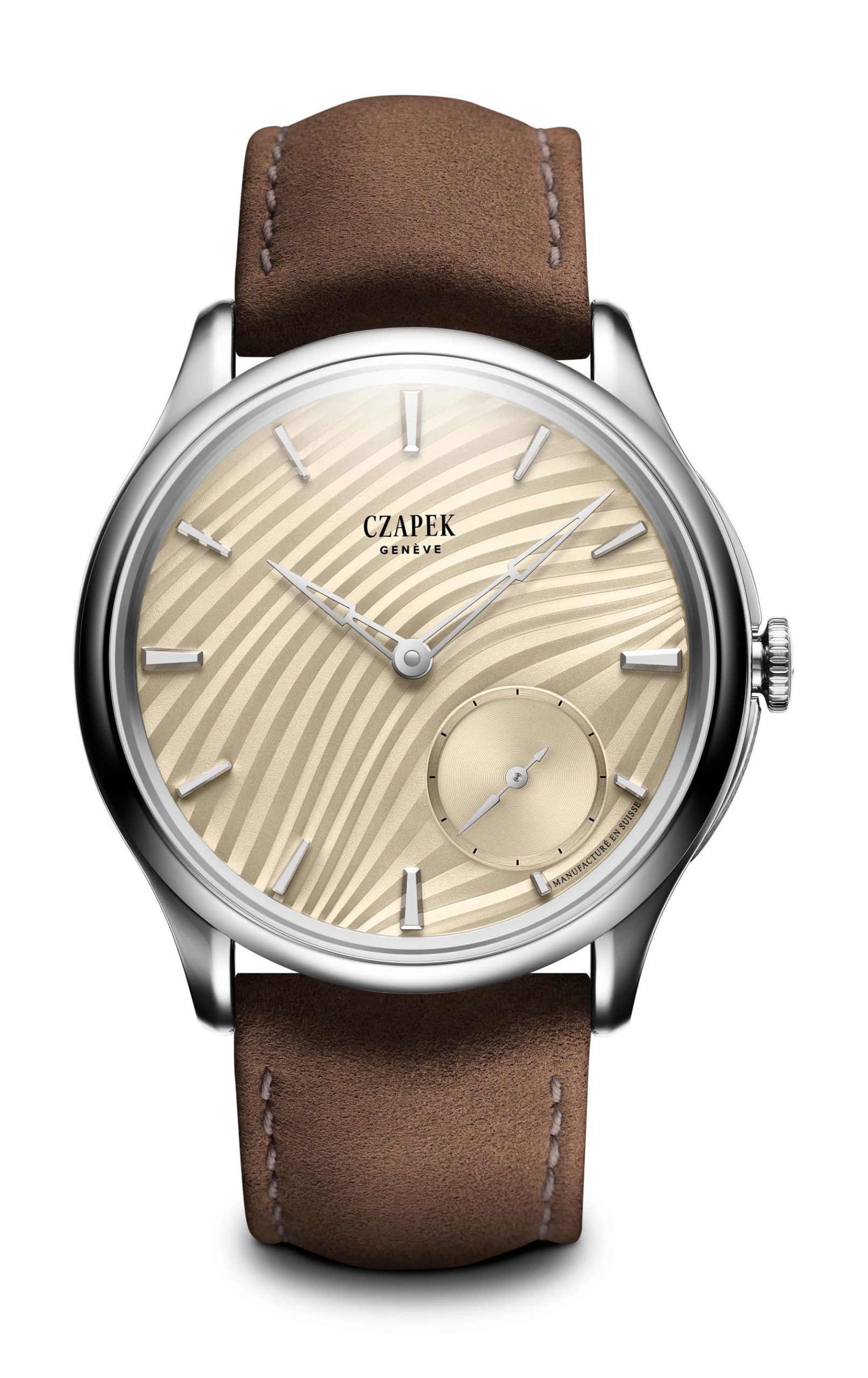 Czapek Promenade Plissé Ivory luxury timepiece - detailed view