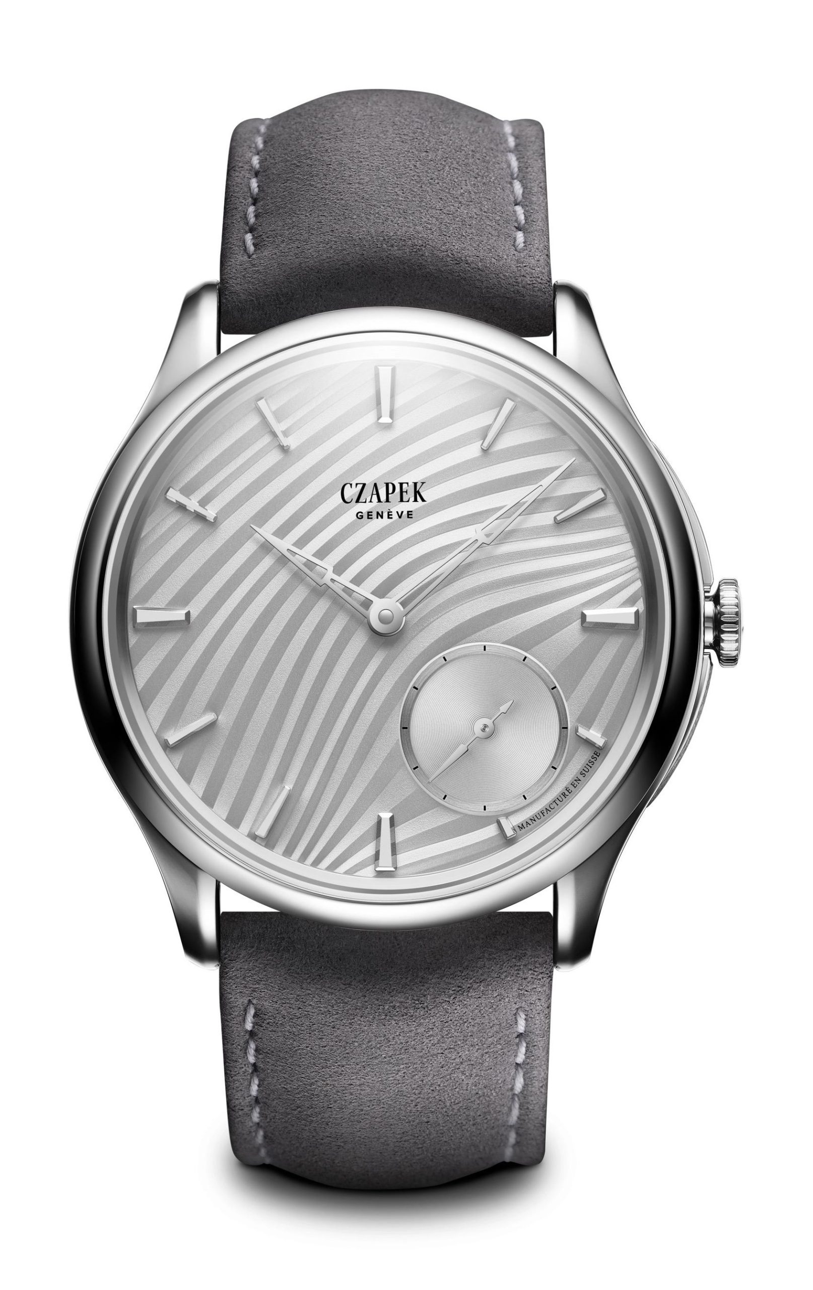 Czapek Promenade Plissé Pearl White luxury timepiece - detailed view