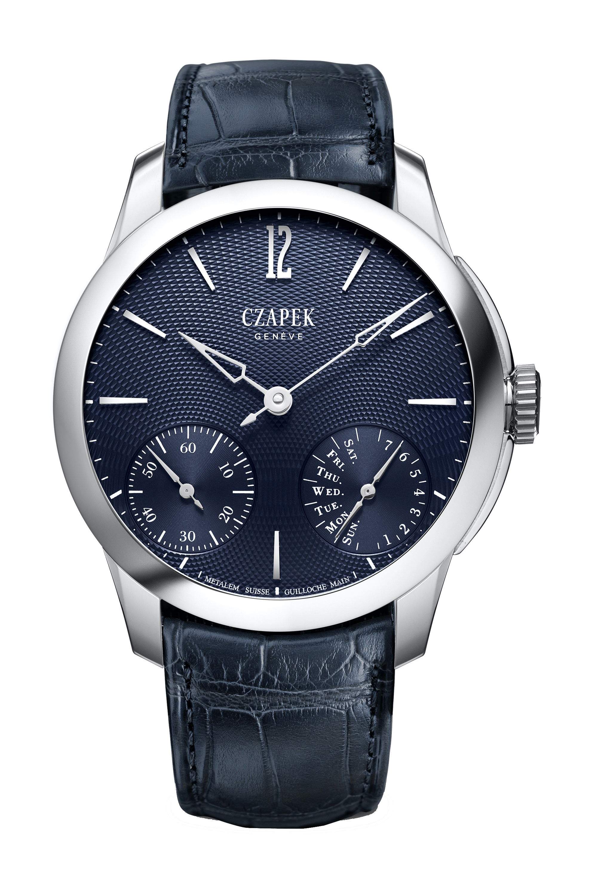 Czapek Quai des Bergues – Aqua Blue S luxury timepiece - detailed view