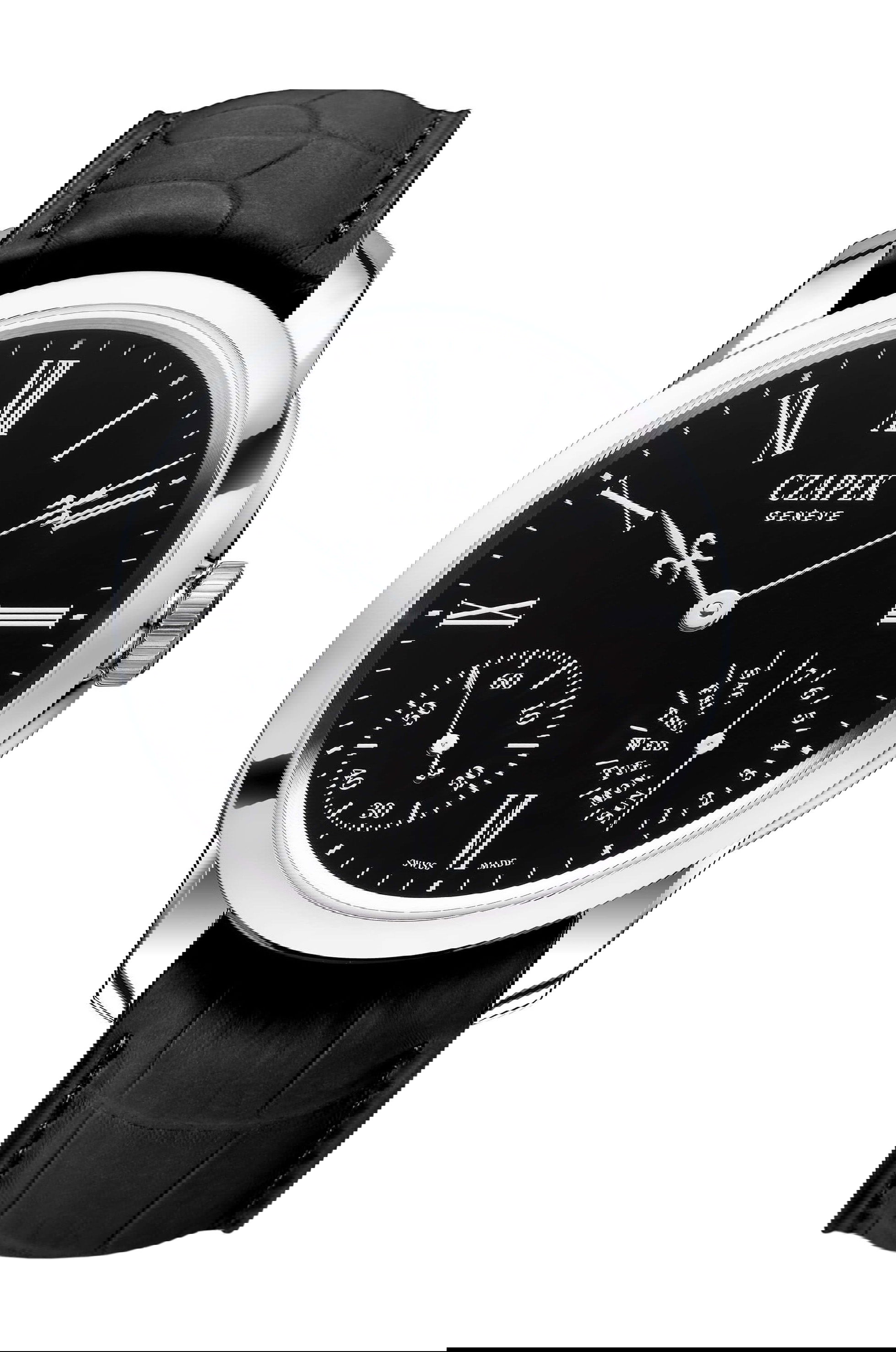 Czapek Quai des Bergues – Black Enamel S luxury timepiece - detailed view