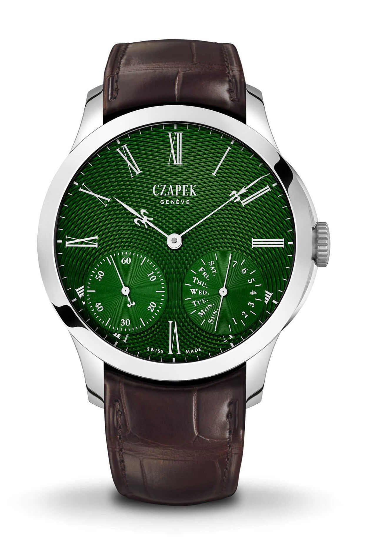 Czapek Quai des Bergues Emerald Green L luxury timepiece - detailed view