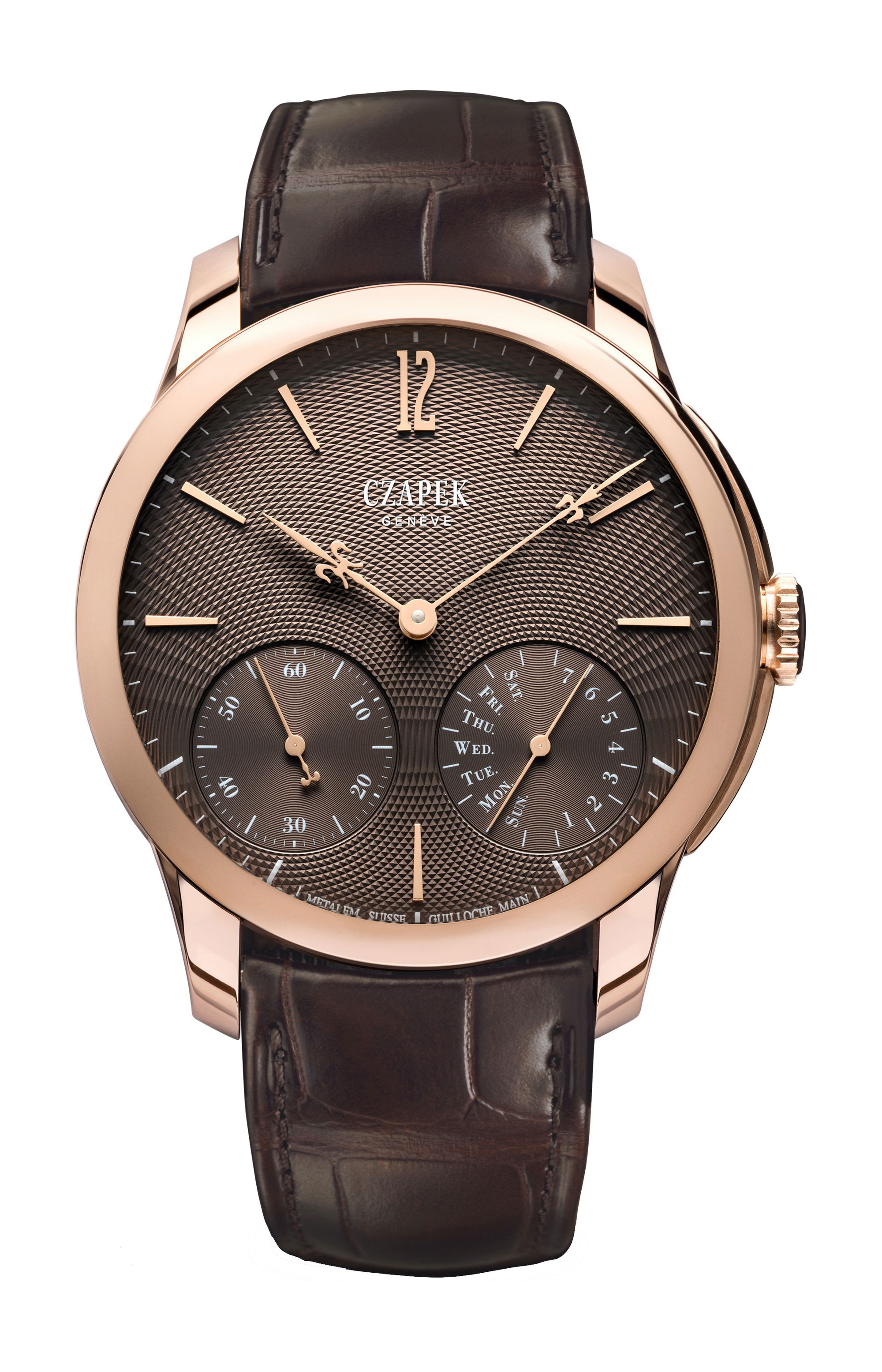 Czapek Quai des Bergues No33 Havana Brown luxury timepiece - detailed view