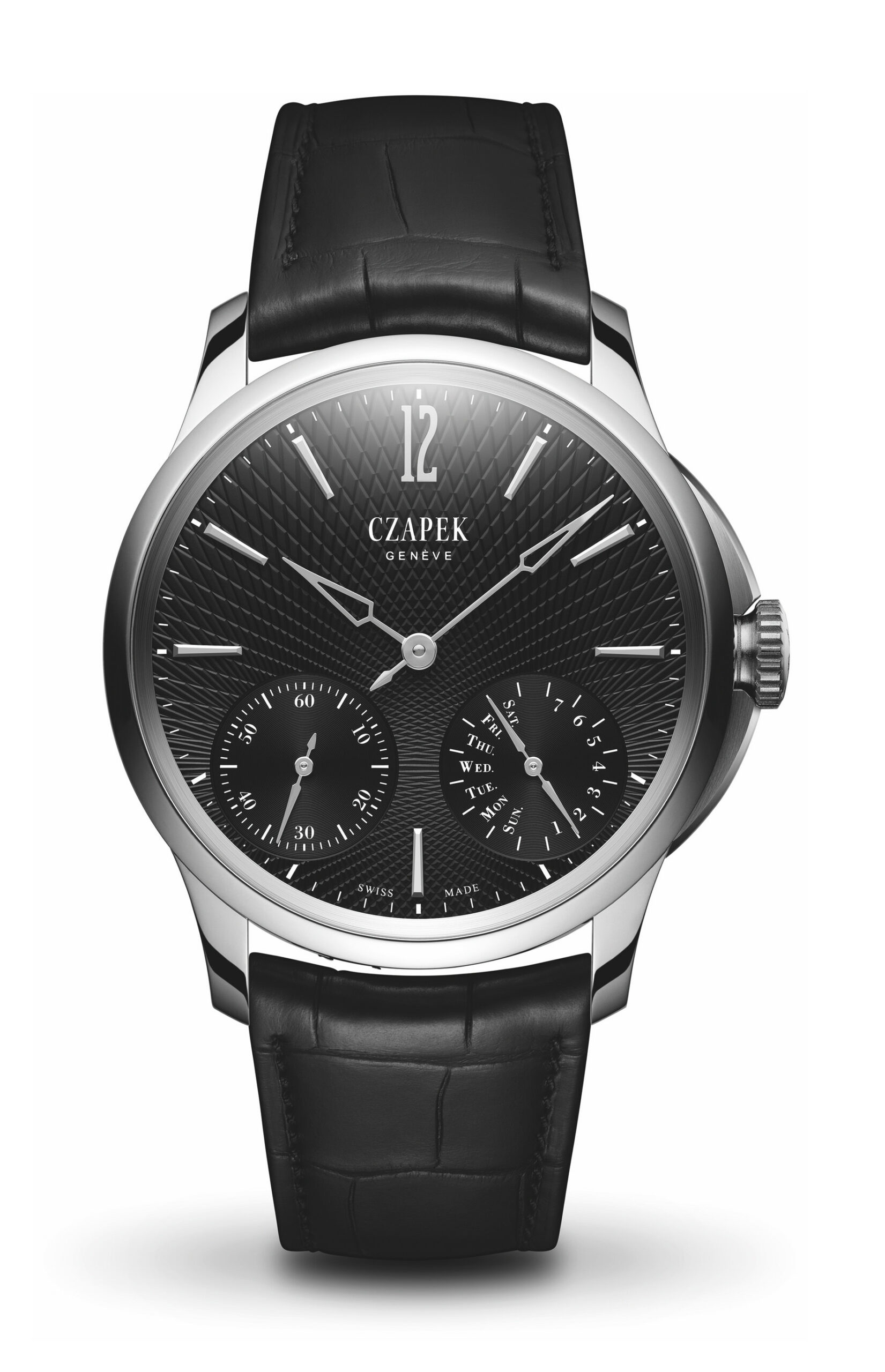 Czapek Quai des Bergues No17 Double Soleil Tuxedo Black luxury timepiece - detailed view