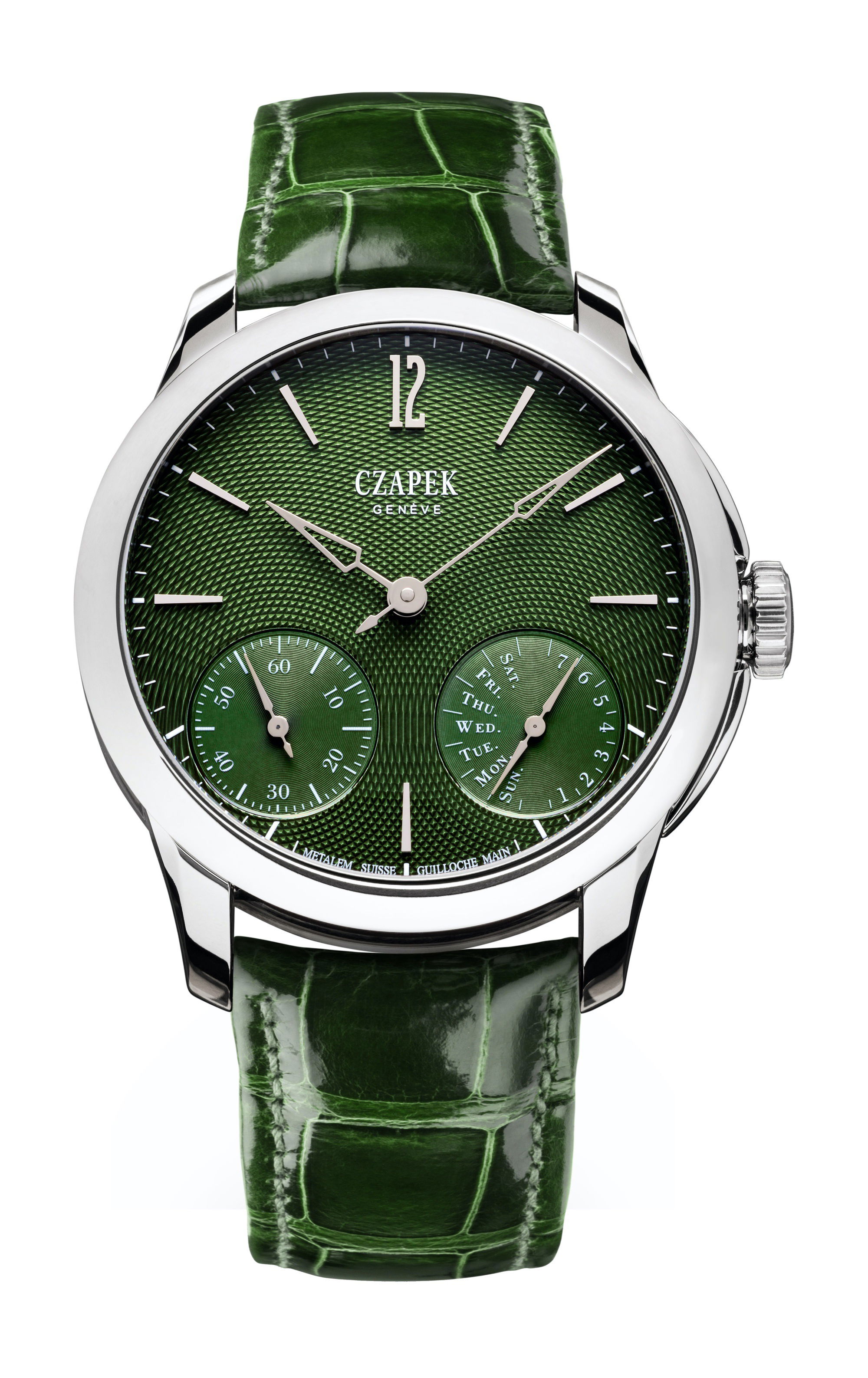 Czapek Quai des Bergues – Rainforest Green S luxury timepiece - detailed view