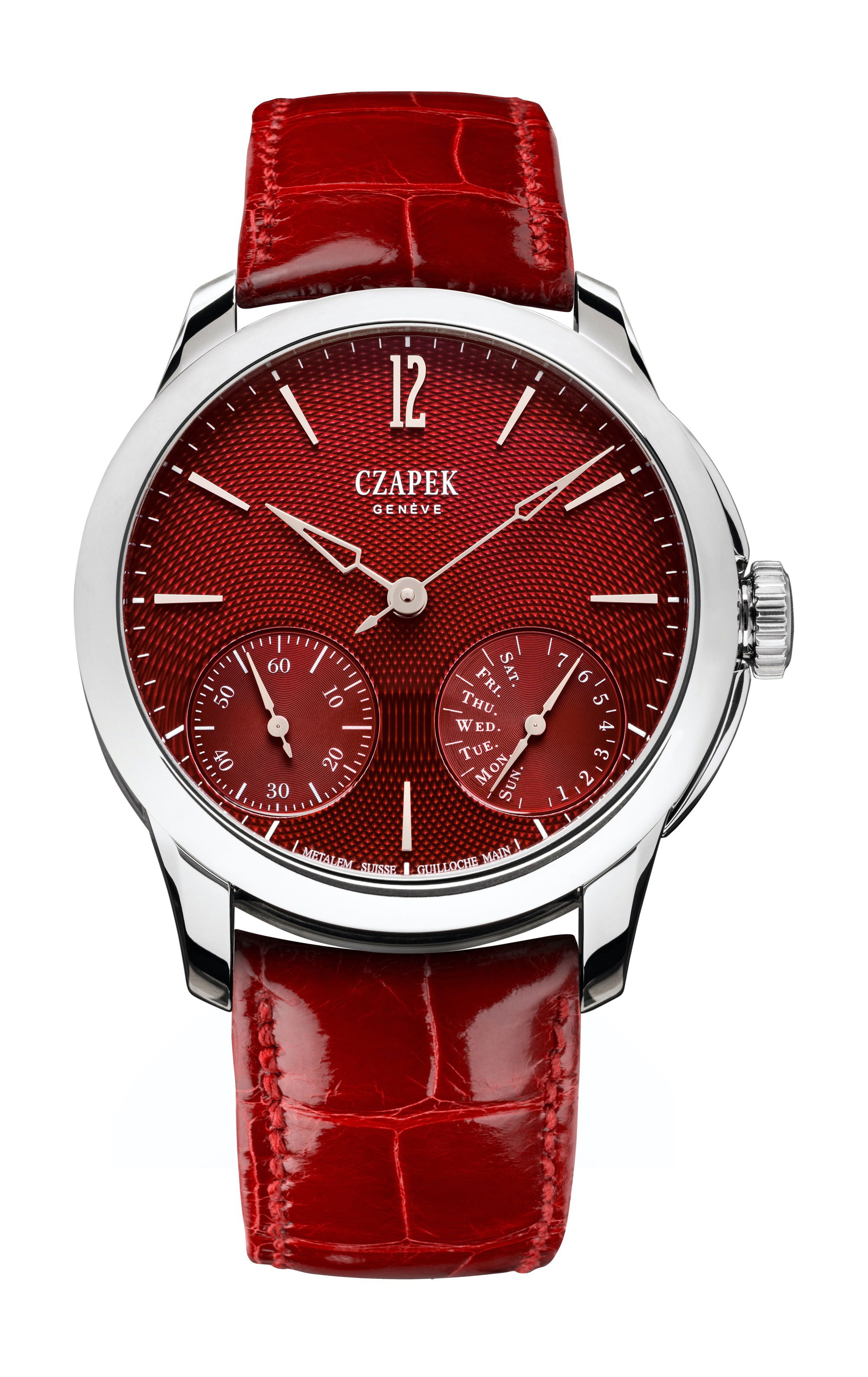 Czapek Quai des Bergues – Rhubarb Red S luxury timepiece - detailed view