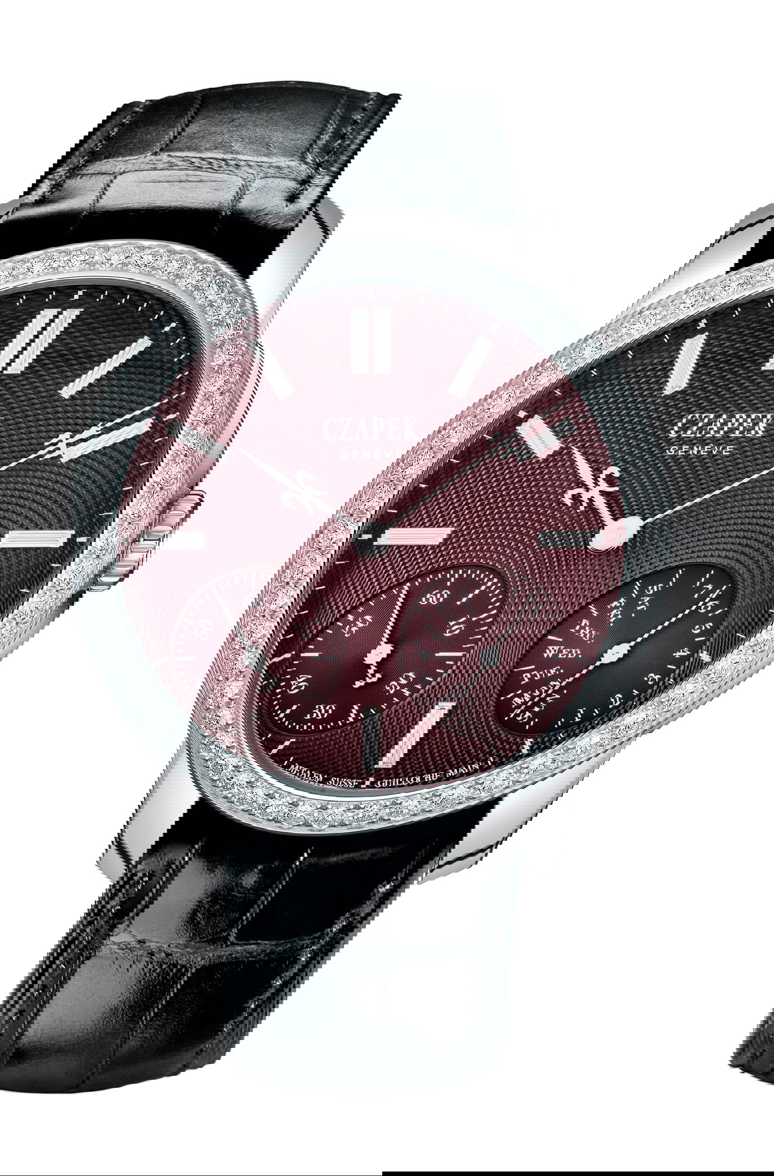 Czapek Quai des Bergues Rosewood Diamonds luxury timepiece - detailed view