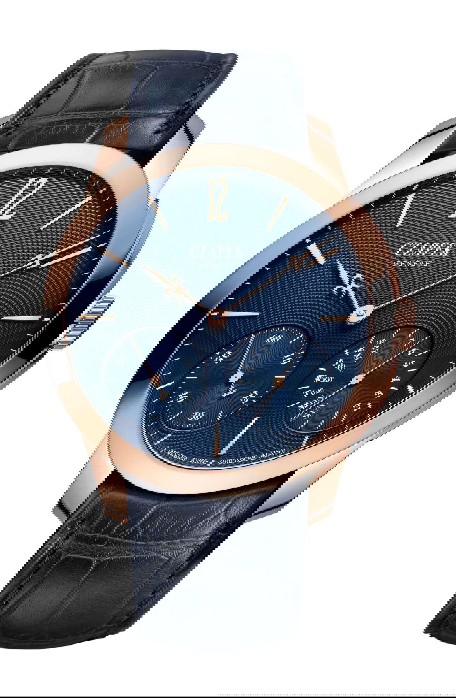 Czapek Quai des Bergues – Royal Blue luxury timepiece - detailed view