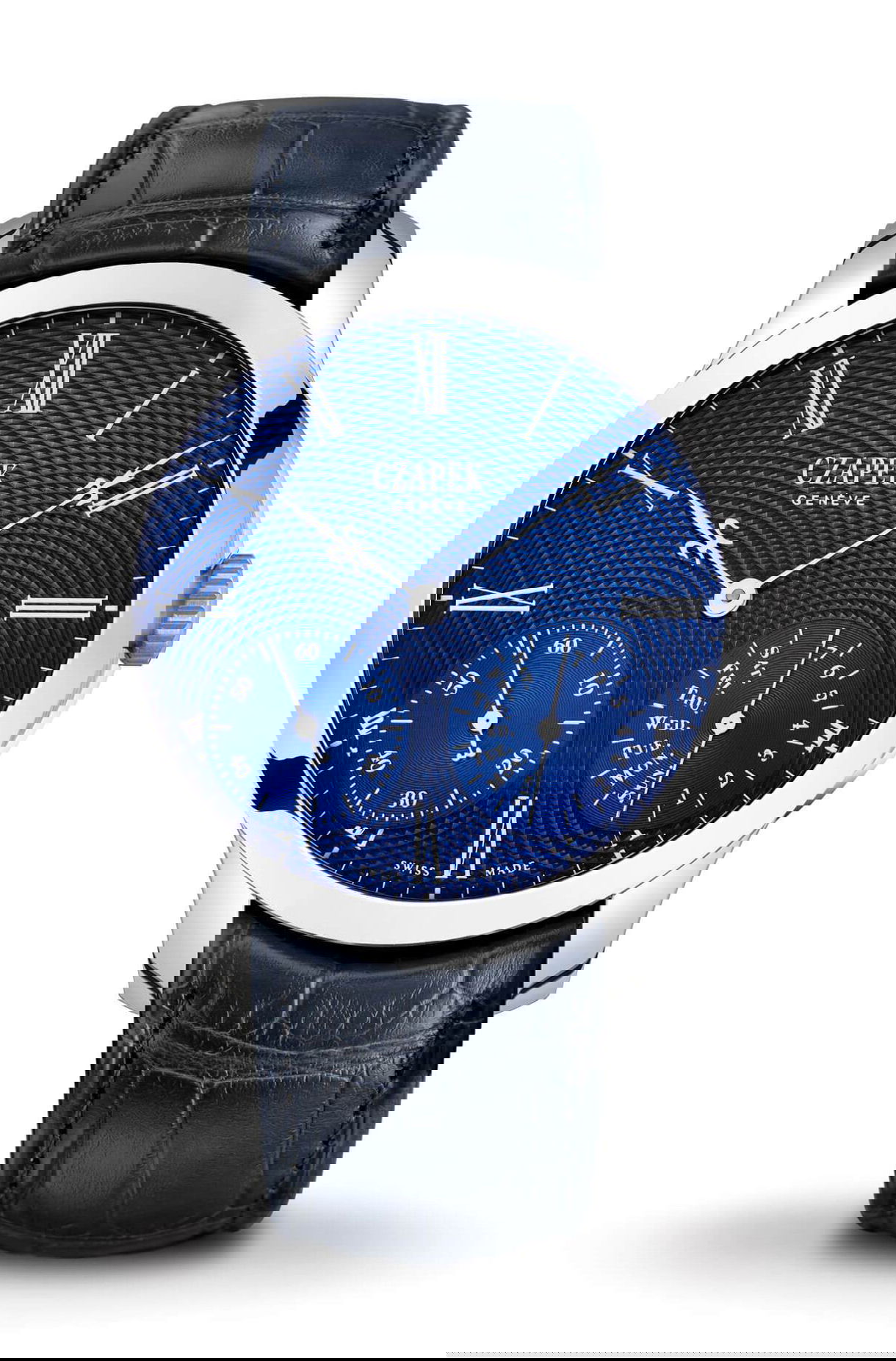 Czapek Quai des Bergues Sapphire Blue L luxury timepiece - detailed view
