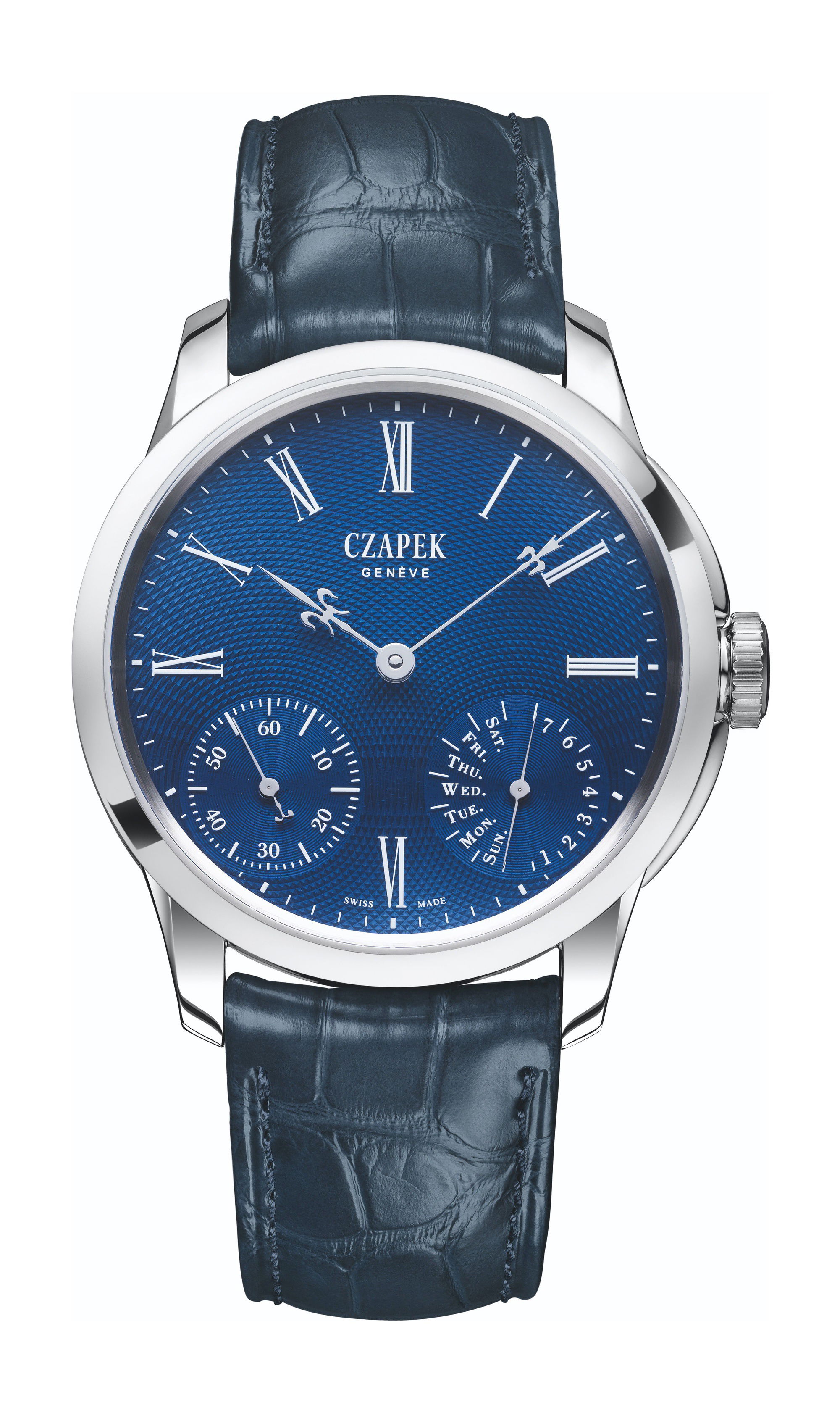 Czapek Quai des Bergues Sapphire Blue S luxury timepiece - detailed view