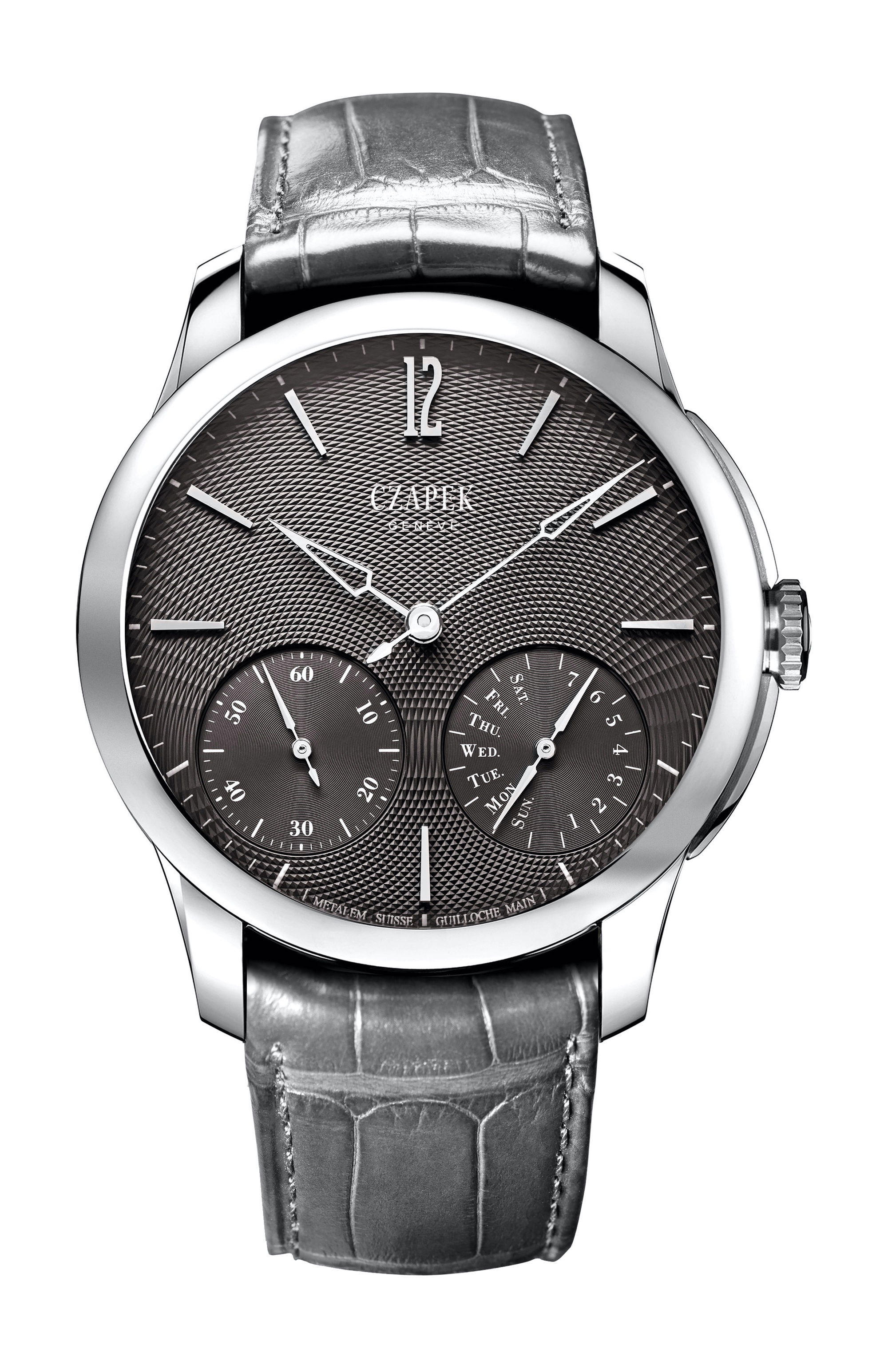 Czapek Quai des Bergues – Slate Grey luxury timepiece - detailed view