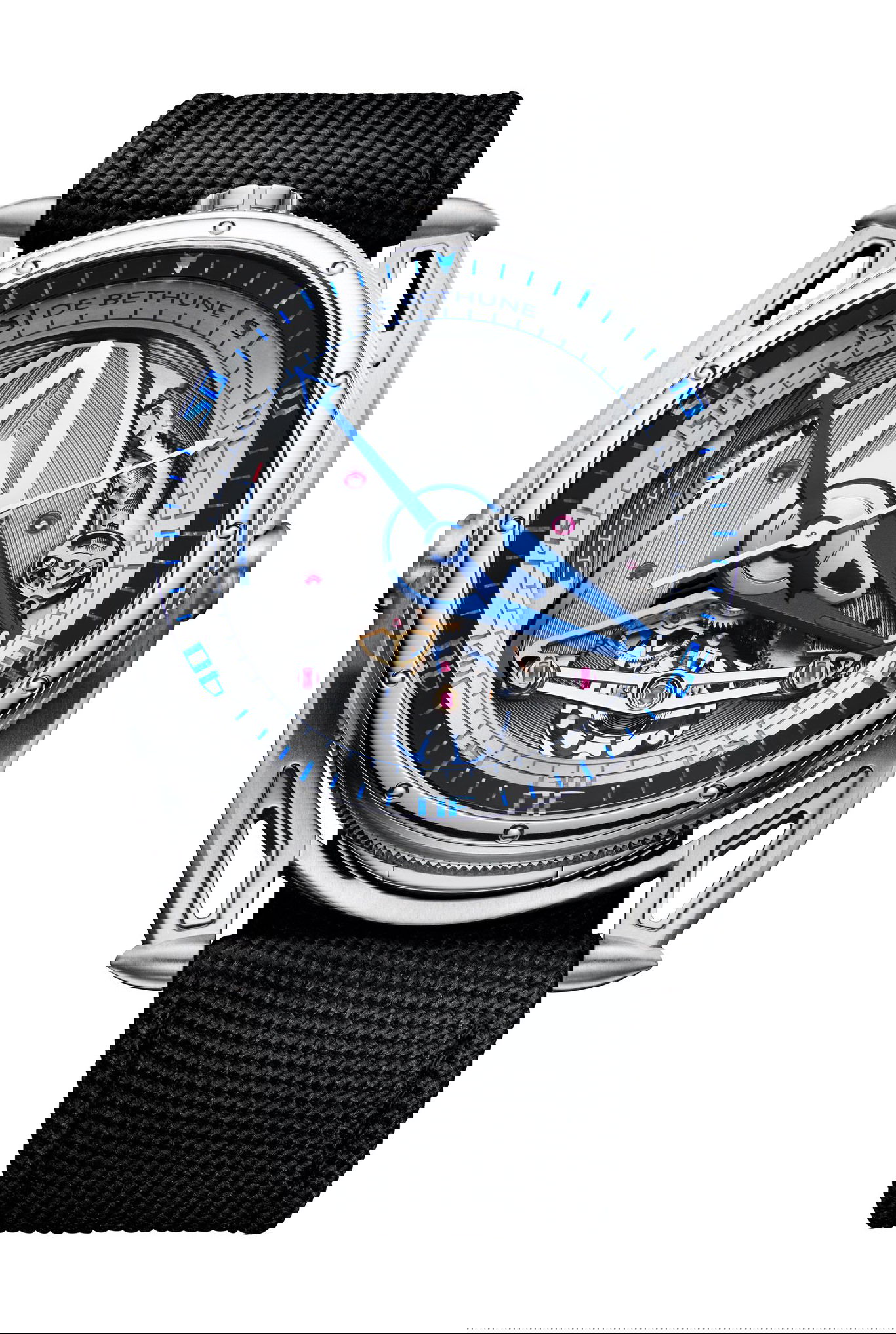 De Bethune DB28 GS GRAND BLEU luxury timepiece - detailed view