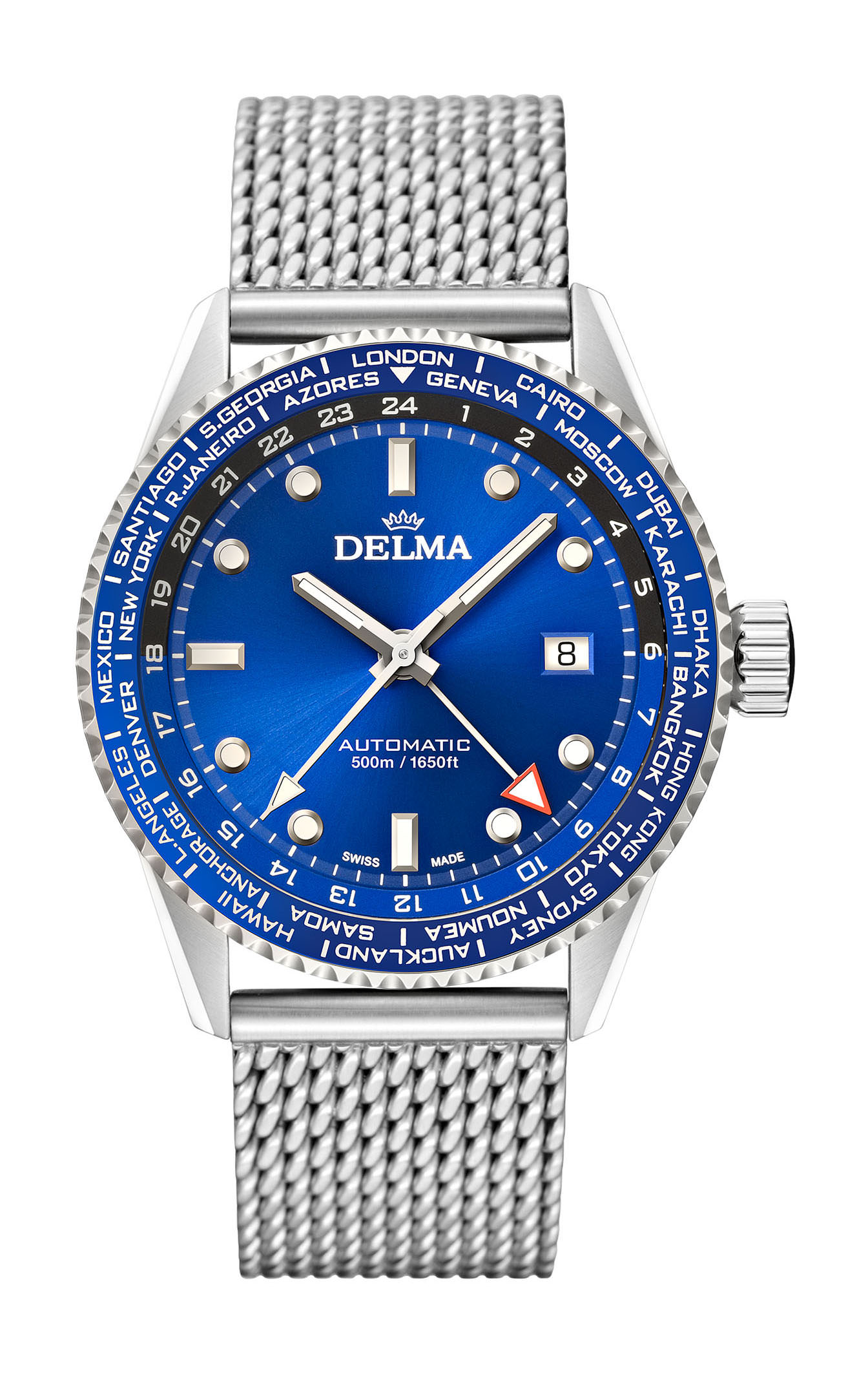 Delma Cayman Worldtimer Automatic luxury timepiece - detailed view